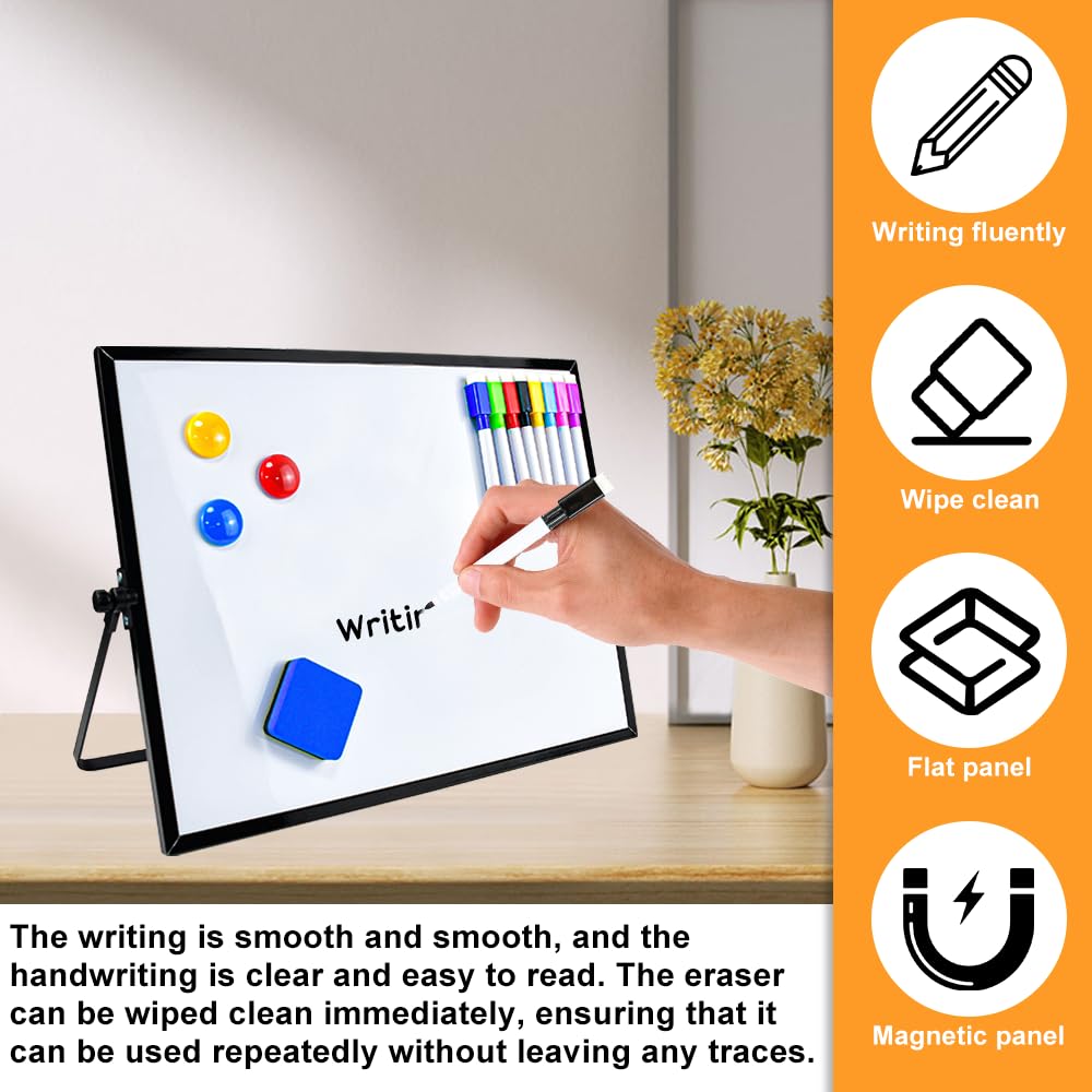 Lavagna Magnetica Bifacciale 30x40 Cm - Con Pennarelli E Magneti, Per Scuola E Ufficio - Foto 4