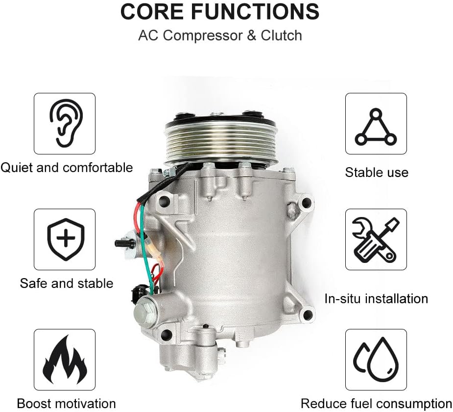 AC Compressor & Clutch CO 4920AC Fit for Honda CR-V/Civic 2007-2015, for Acura ILX/RDX 2013-2015