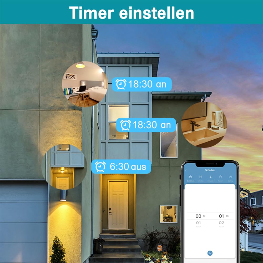 Offgridtec Smart wifi-stekkerdoos met 3 stopcontacten, app-gestuurd via Smart Life/Tuya, real-time energiebewaking, timer en scènes, compatibel met Alexa/Google Home, 16A/3680W, 1,8 m kabel, 1 stuk