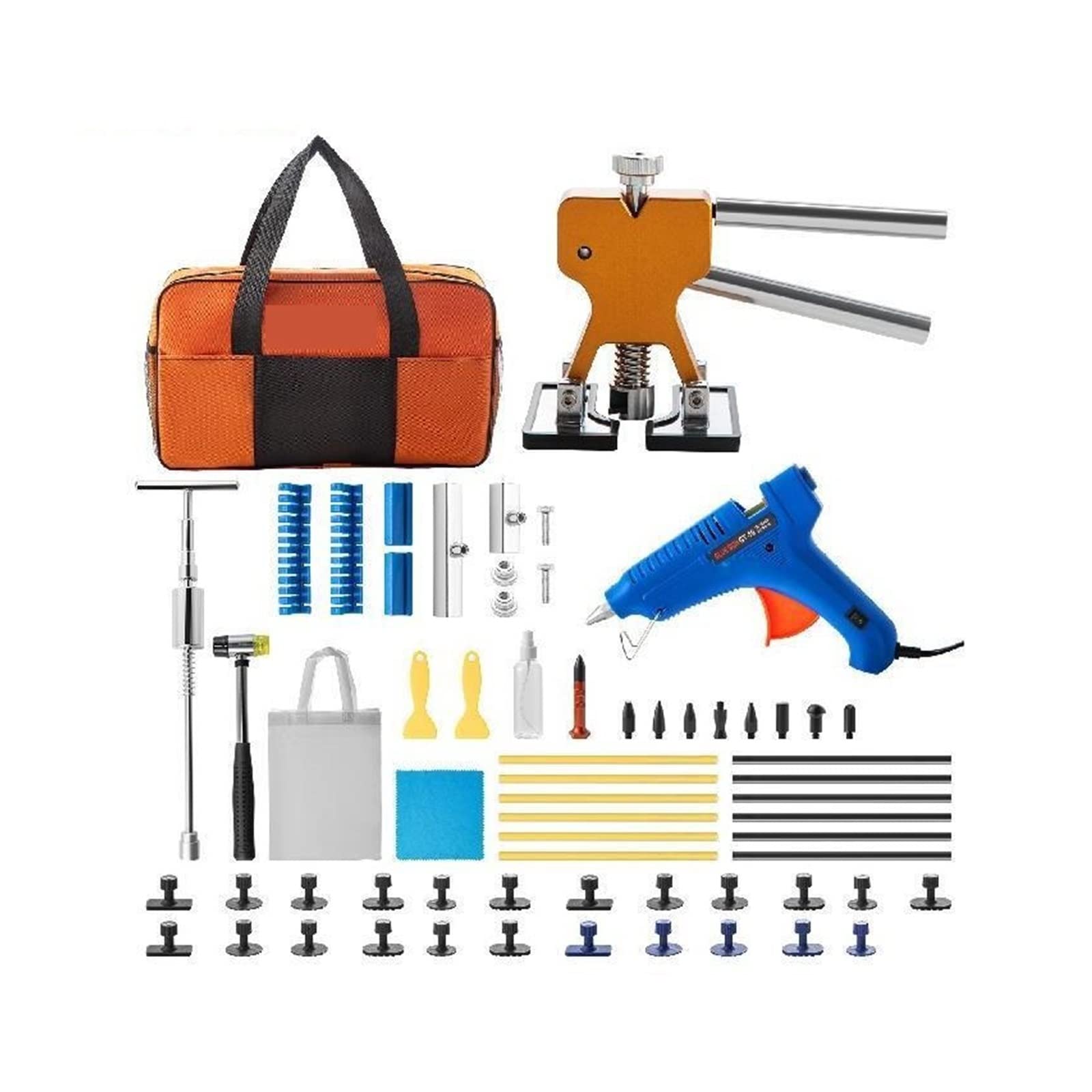 53/60/69/74/89/98 Pcs Paintless Automotive Dent Removal Tool Kit Przenośne samochodowe przyssawki Akcesoria samochodowe (Color : 53pcs)
