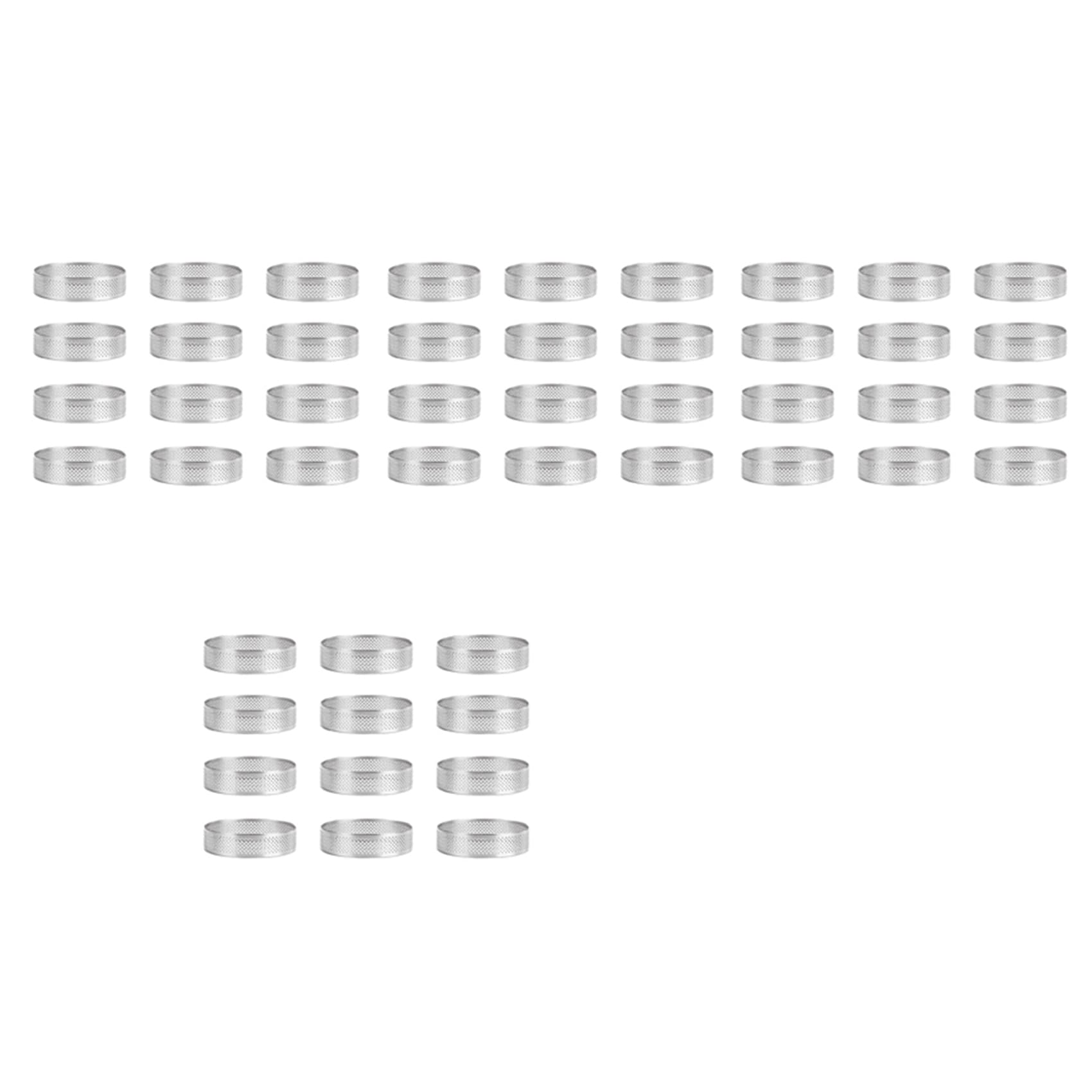 Hndhbfgrt 48 Pack Stainless Steel Tart Rings 3 In,Perforated Cake Mousse Ring,Cake Ring Mold,Round Cake