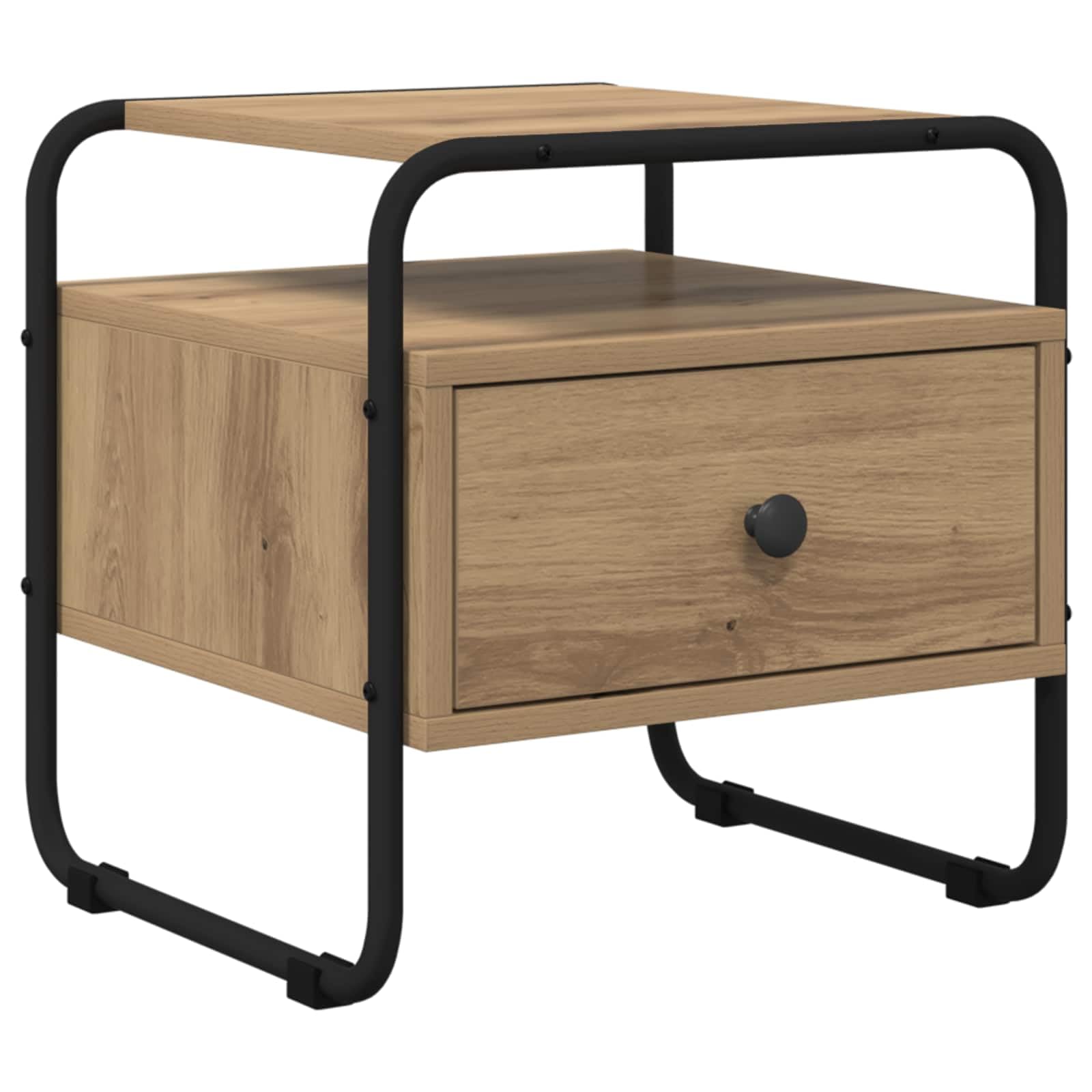Lot de 2 tables de chevet en chêne Artisan - 40 x 39,5 x 40 cm