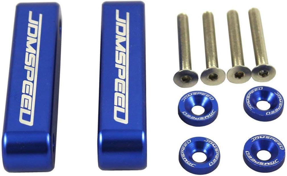 JDMSPEED Anodized Blue JDMSPEED Hood Spacer Hood Riser 3/4" Replacement For Honda Civic CRX Del Sol Acura Integra