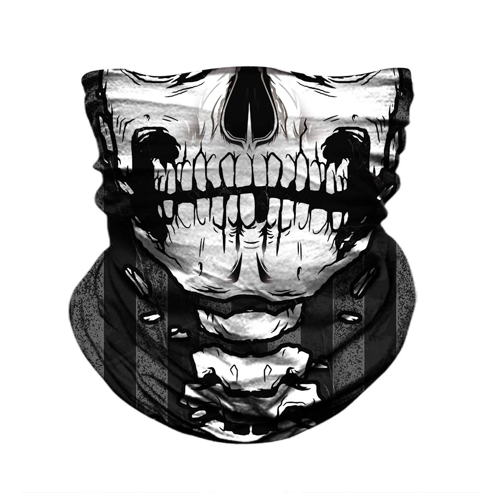 Skull Face Sun Mask Half,Bandanas,Neck Gaiter, Headwear, Headband for Fishing, Hunting,Yard Work