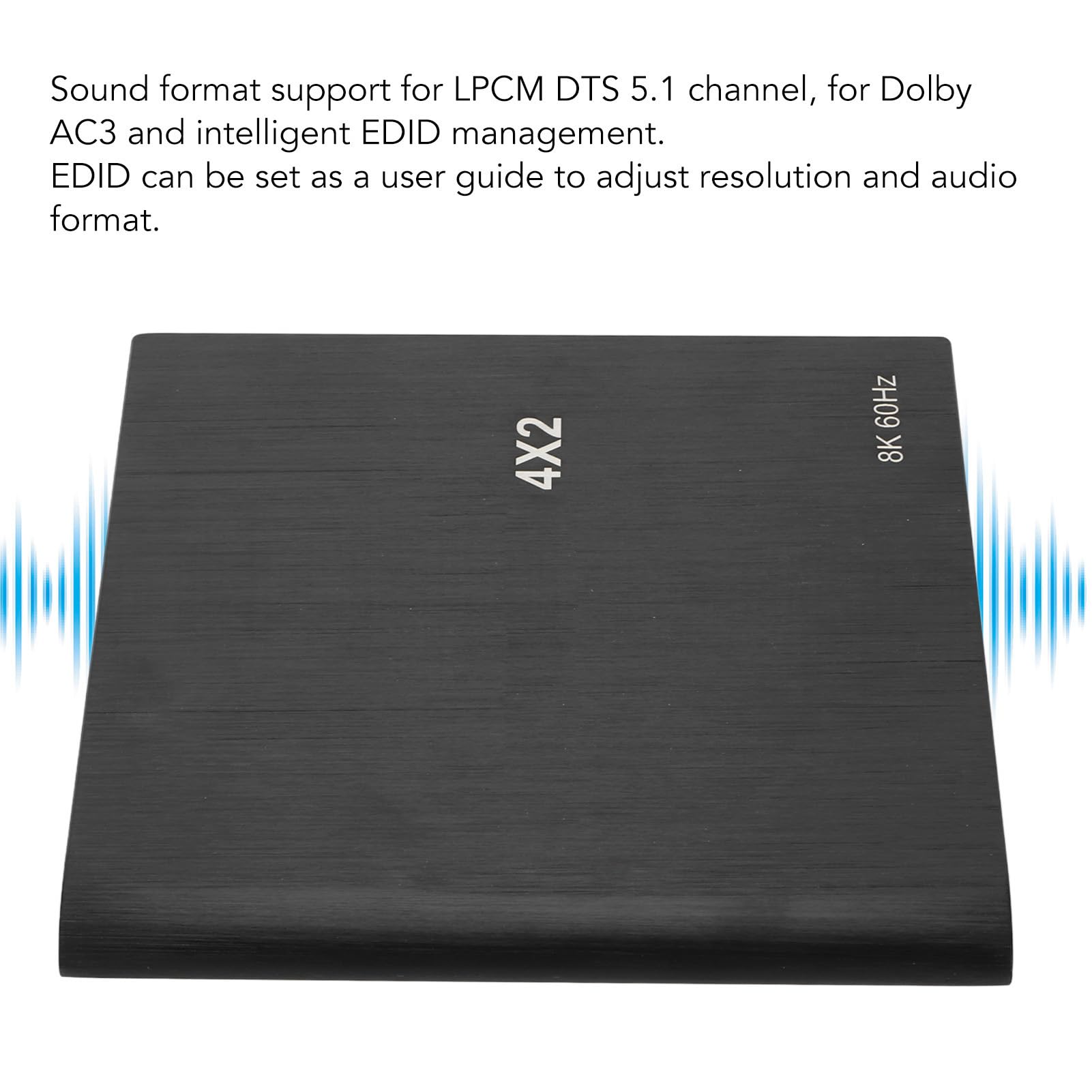 Switch HDMI, Commutatore HDMI 4 in 2 Out 8K 60Hz con Telecomando, SPDIF + Uscita Audio da 3,5 Mm Selettore Video Supporta HDCP 2.2 e 1.4 per Lettori DVD, PC, Monitor (Spina
