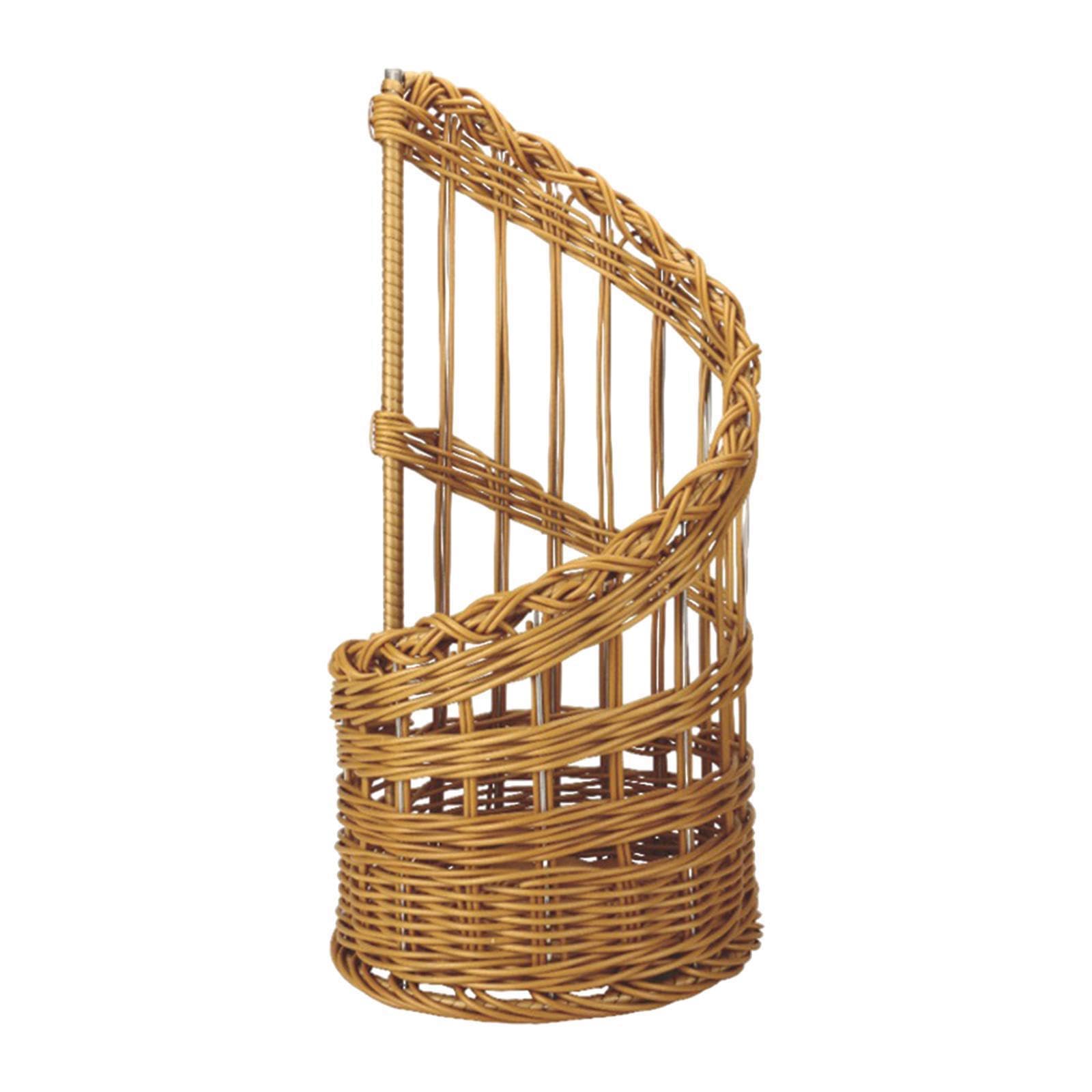 Zambuph Imitation Rattan Woven Basket Fruit Basket Crafted Vegetable Storage Snack Organizer Serving Fantastic Feature Hand Woven Bread Banana Food Storage