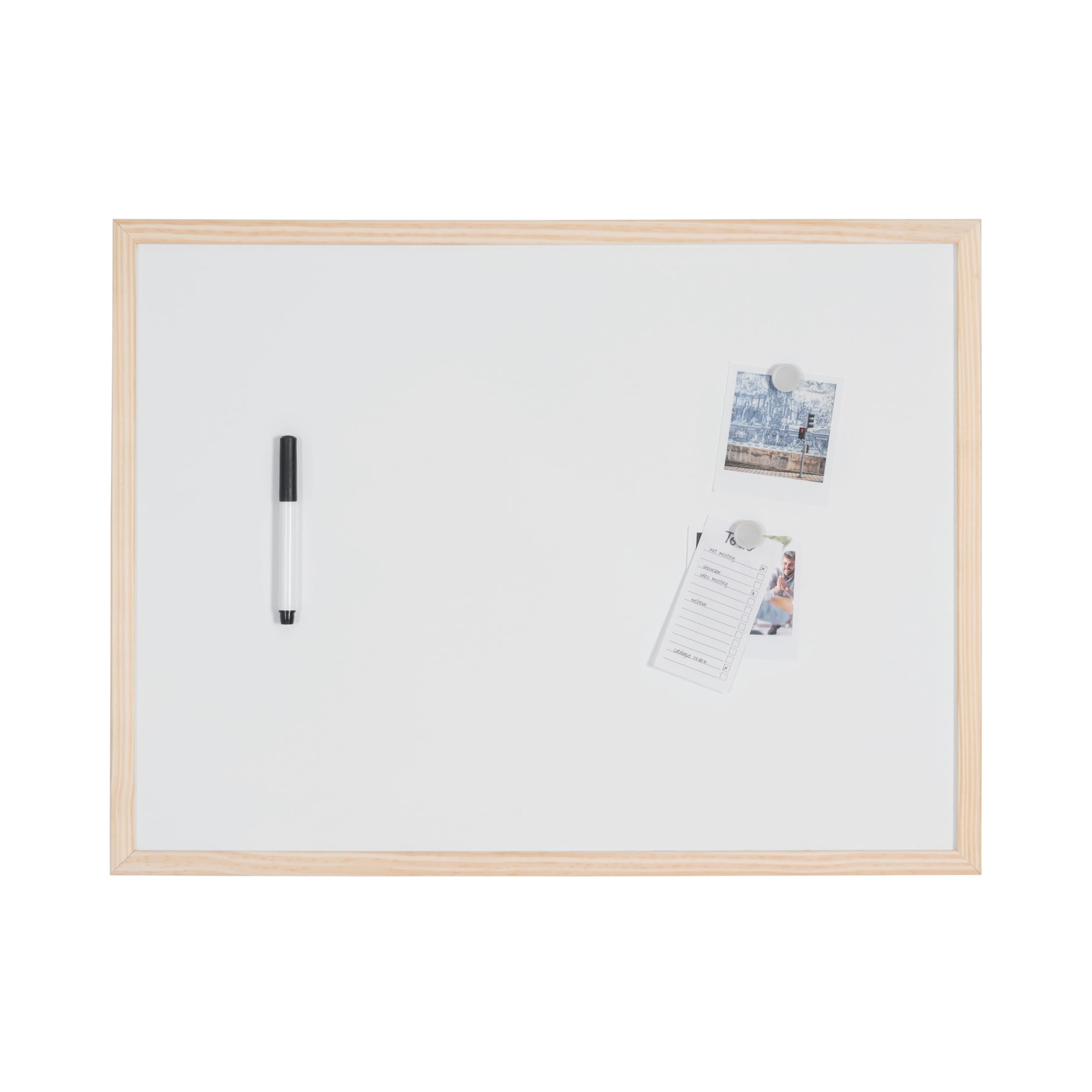 Bi-Office Budget Whiteboard with Wooden Frame, Magnetic, 5 Sizes