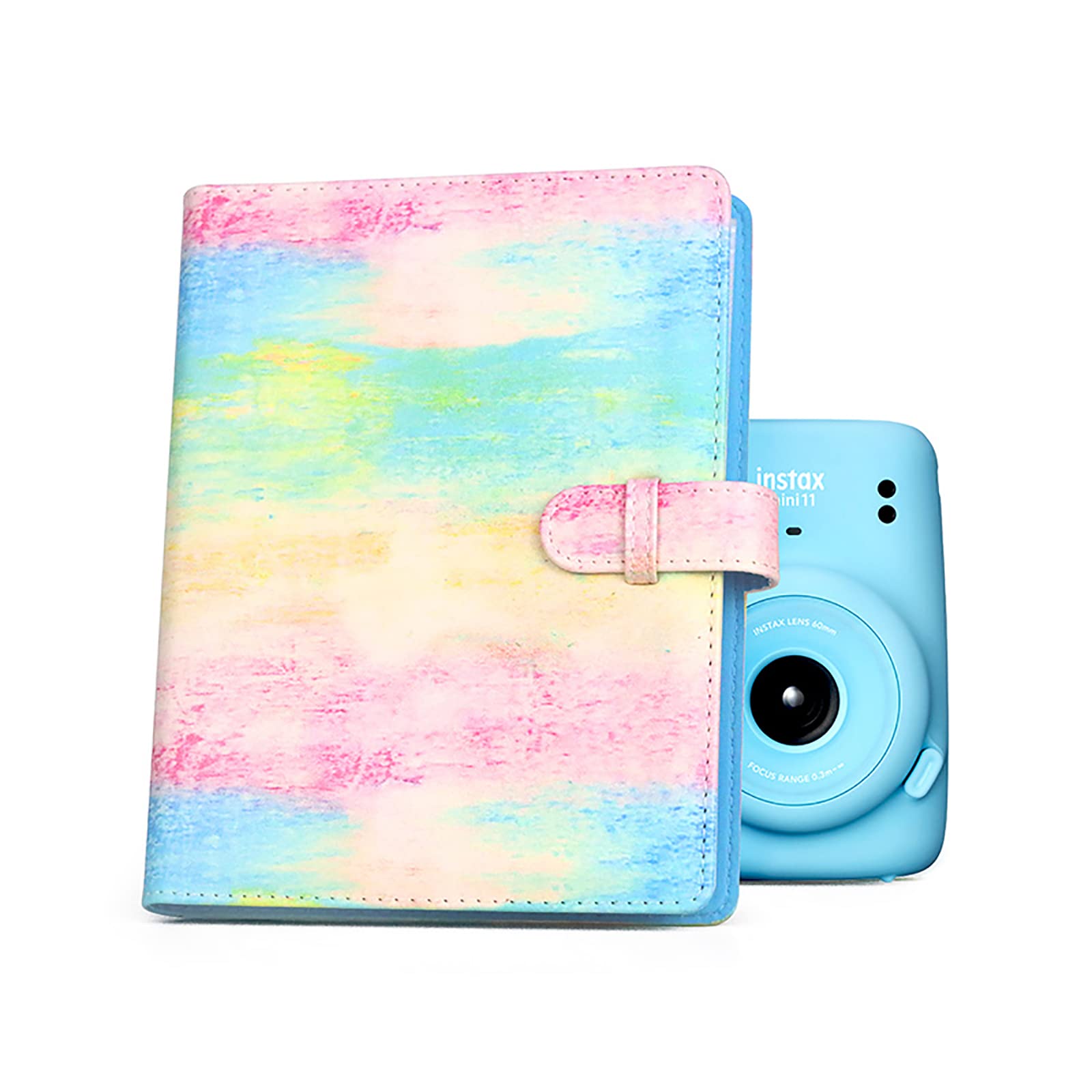 Album Photo MUZIRI KINOKOO Pour Fuji Instax Mini - 128 Photos - Cuir Synthétique Bleu