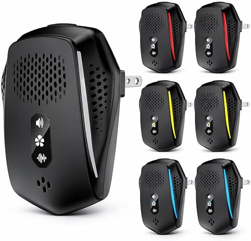 Repelente de plagas para interiores, repelente para ratones, ratones, ratas, cucarachas, hormigas, arañas (paquete de 6)