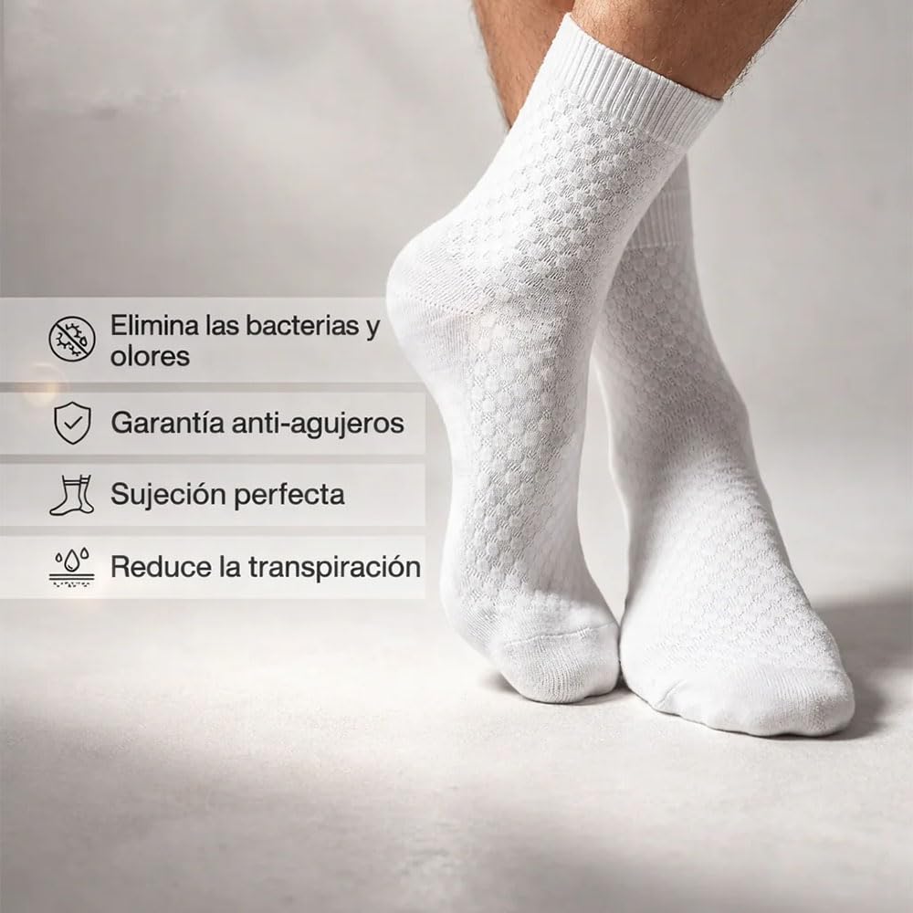 MEIION Bambò Tech Calcetines de Bambú Sin Marcas Calcetines de Bambú Sin Costuras, Anchos Sin Elástico para Pies Sensibles, Transpirables, para Mujer, Hombre y Ancianos