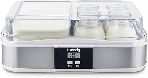 H.Koenig Yaourtière 12 pots ELY120, Capacité 12 x 160 ml,