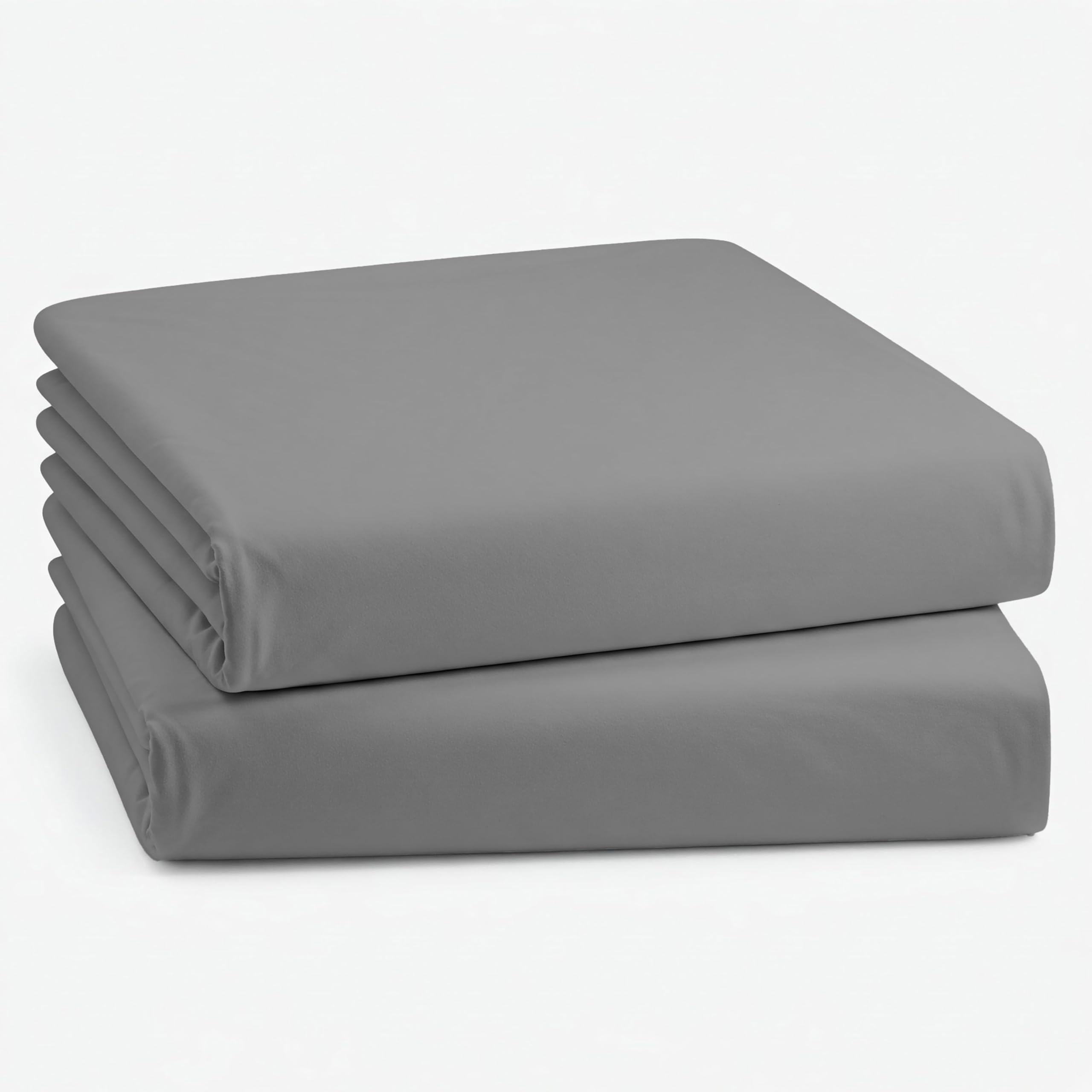 Pack of 2 Cot Fitted Sheet 31 x 75-Microfiber Fitted Sheet for Bunk Cot Bed - 2 PC Cot Size Fitted Sheet Fits Upto 4-8 Inch Mattress - RV Camping Mattress Fitted Sheet-Light Grey-image-38