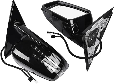 Left Side Door Power Rear View Mirror Assembly Black Compatible for Mercedes Benz W221 S Class S300 S400 S500 S550