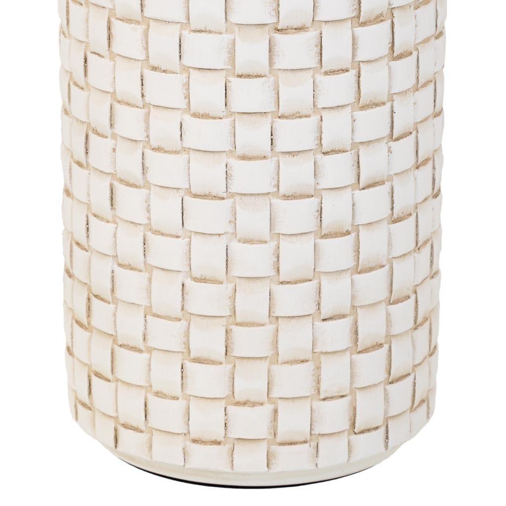 WANDERLUST DECO Jarrón de poliresina Blanco 14,5x14,5x39,5