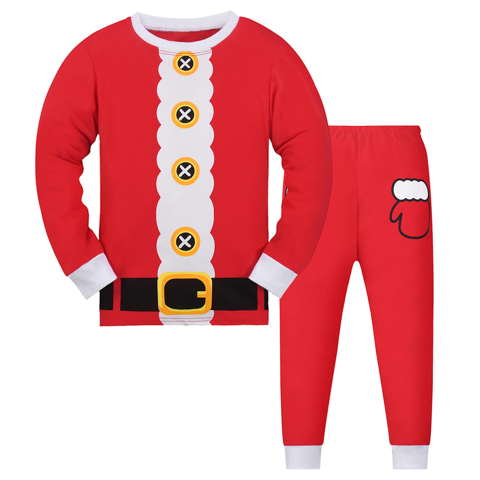 Gumyoss Pigiama di Natale per Bambini Pigiama per Bambine Maniche Lunghe Cotone Due Pezzi 2-12 Anni