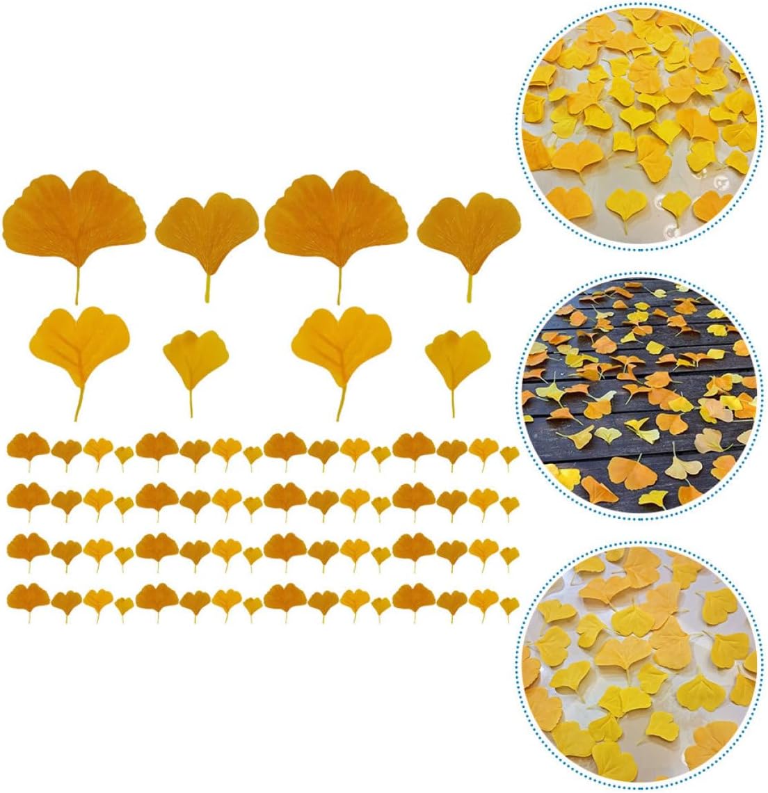 Artificial Ginkgo Leaves Fine Craftsmanship Faux Leaf for Decor Wedding Cake DIY Craft Decoration Garden Home Office Dining Table Decor