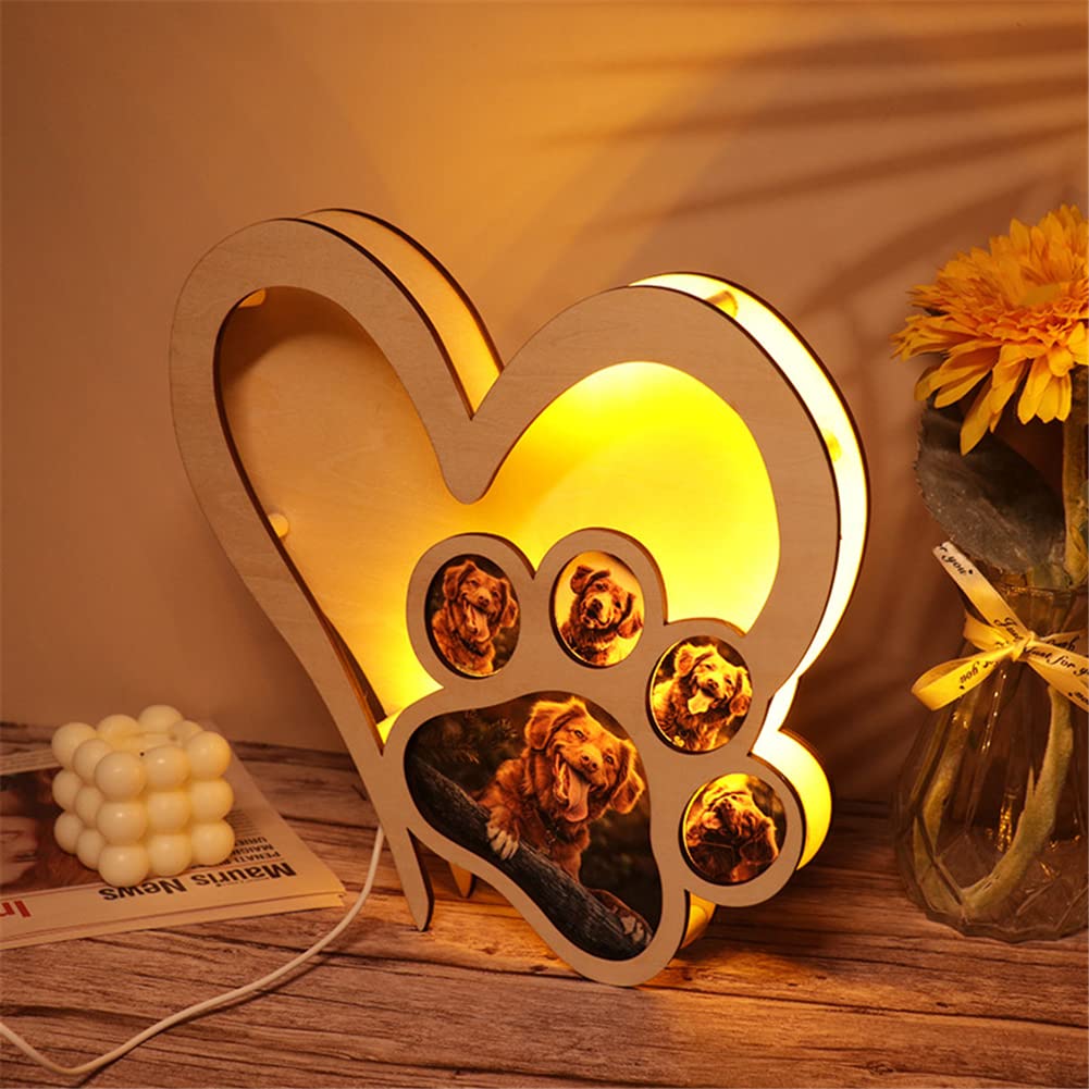 Luci notturne personalizzate per cani con foto personalizzate, lampada per cani in acrilico, luce notturna, decorazione per animali domestici, regalo commemorativo per gli amanti dei cani