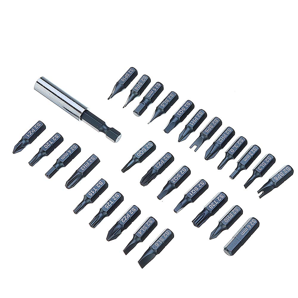Juego de puntas magnéticas de 29 piezas con puntas de soporte de puntas para caja de herramientas Destornillador Kit de herramientas de puntas de destornillador hexagonal Phillips Phillips