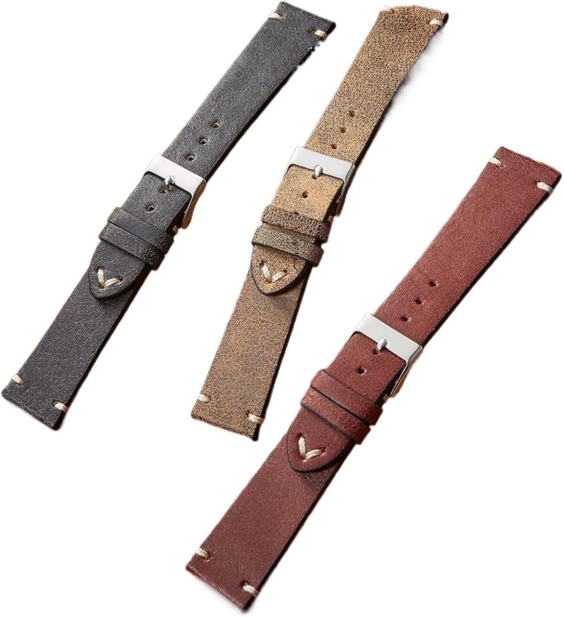 XILILHC Handmade Vintage Leather Watchband Replacement Watch Strap 18mm 19mm 21mm 20mm 22mm