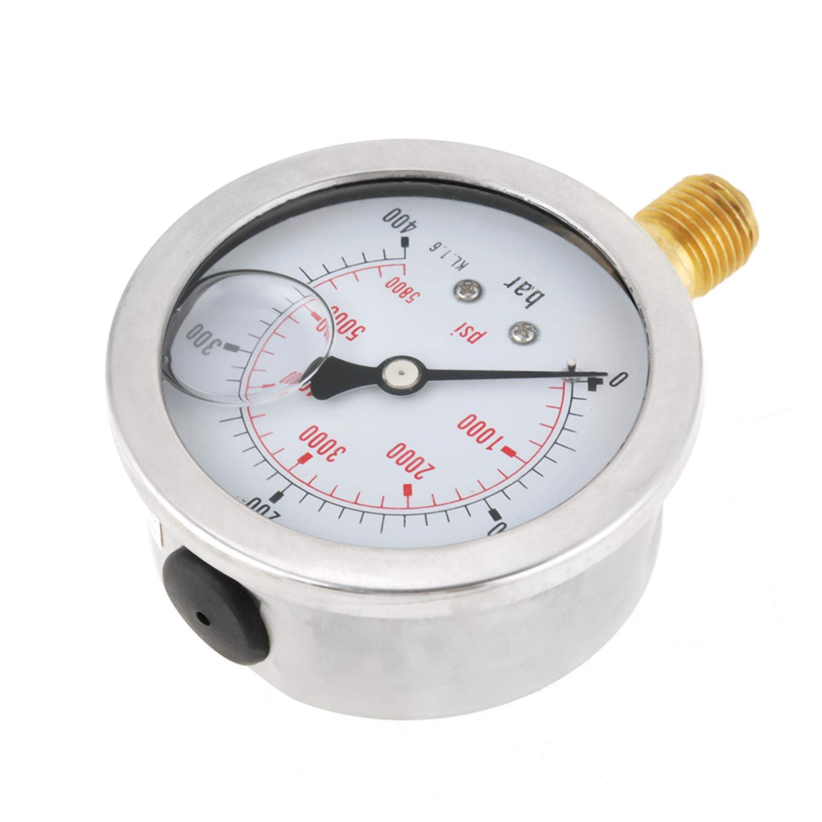 Manomètre Hydraulique 0-400bar / 0-5800psi, avec raccord fileté G1 / 4 ", Plage de Mesure, Un Excellent Outil de Mesure de Pression avec des Performances Stables
