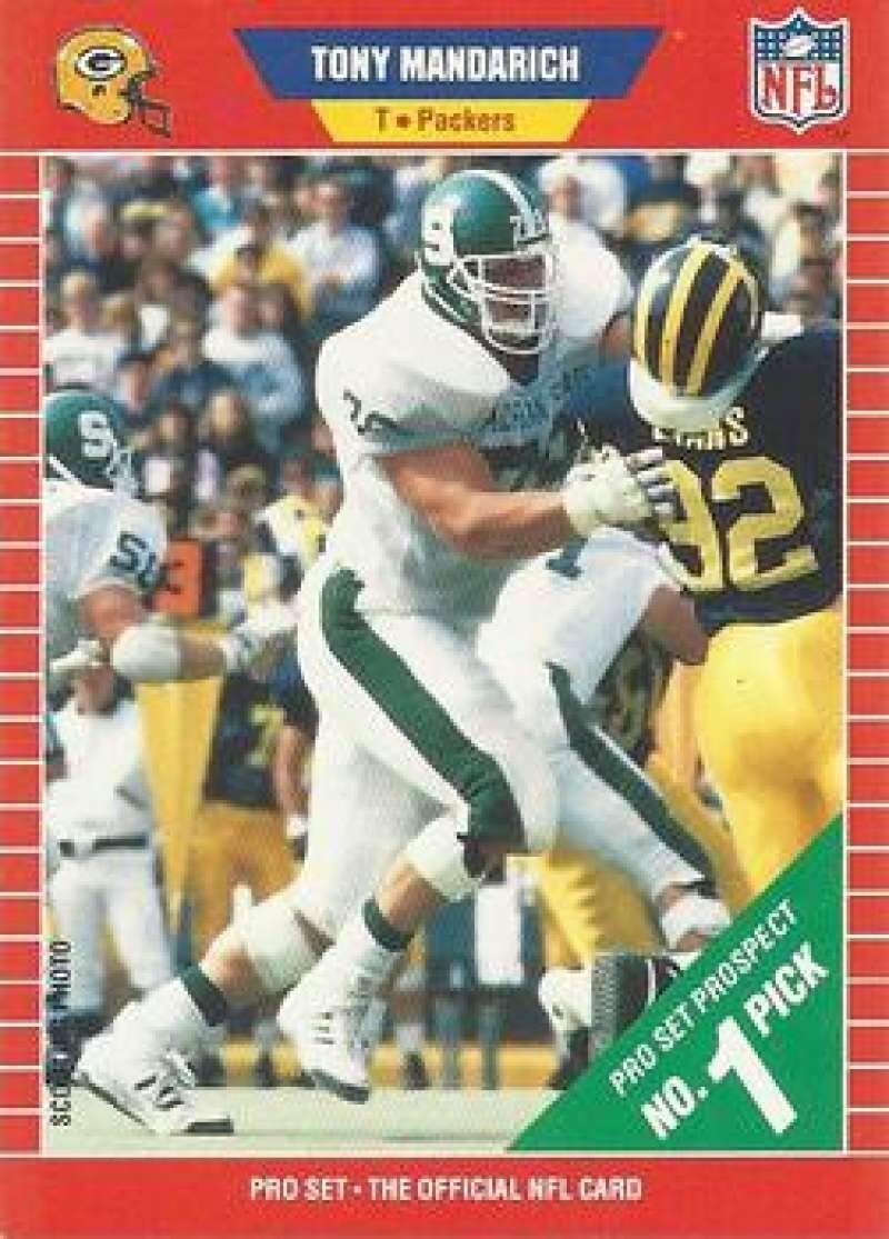 Amazon.com: 1989 Pro Set Football #495 Tony Mandarich RC Rookie Card Green  Bay Packers The Official Card of the NFL : Everything Else