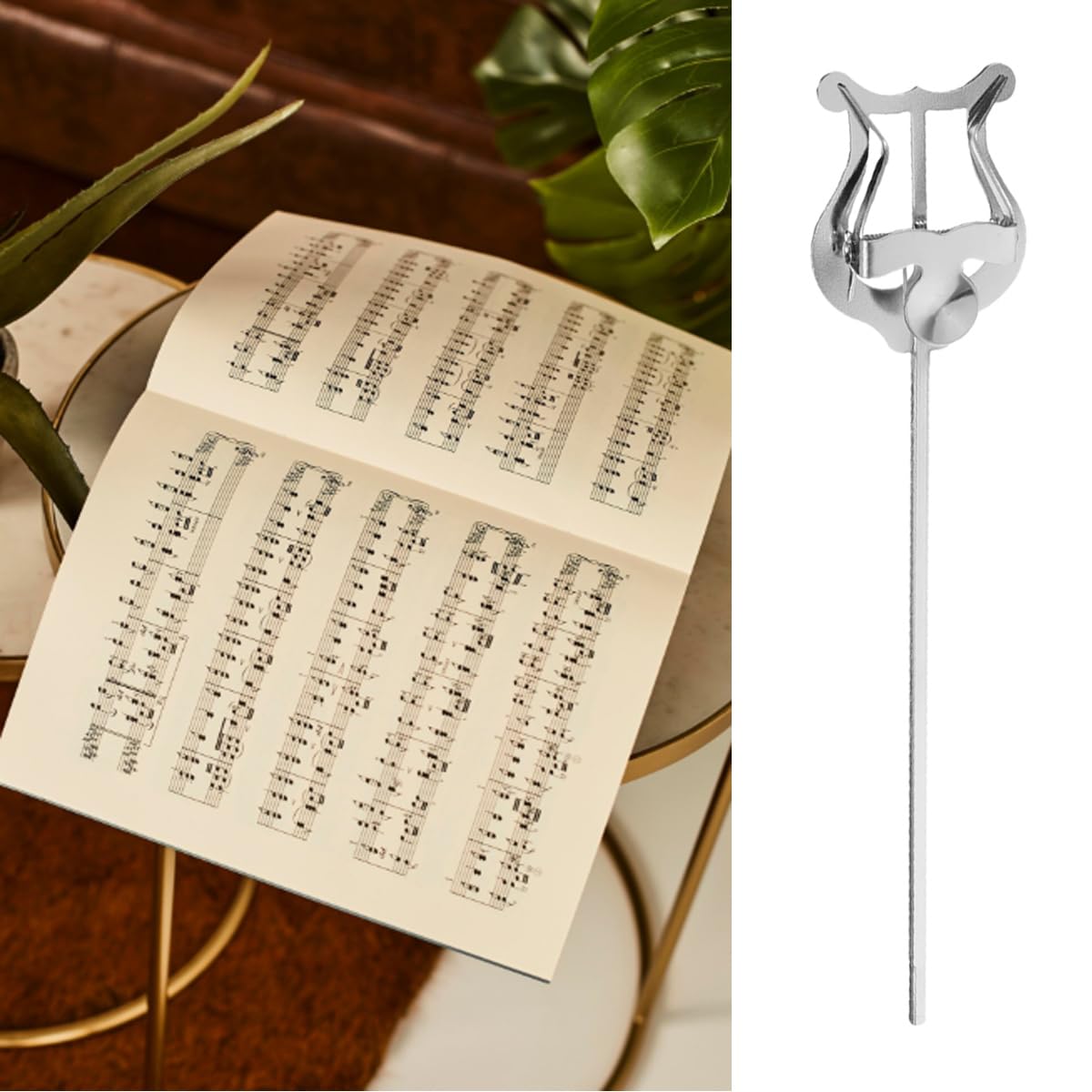 Étui à rabat pour fanfare et trompette, lyre, clip pour livre de musique, coque en métal, clip-on