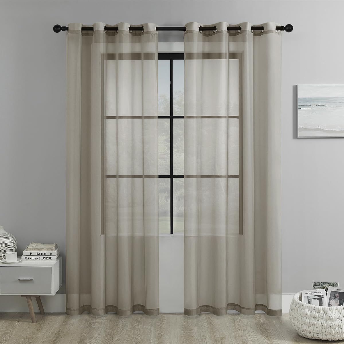 Lot de 2 Rideaux Isolants Thermiques 140x240cm Ombrage Draperies à Oeillets Décoration de Fenêtre Salon Chambre Hôtel Noir