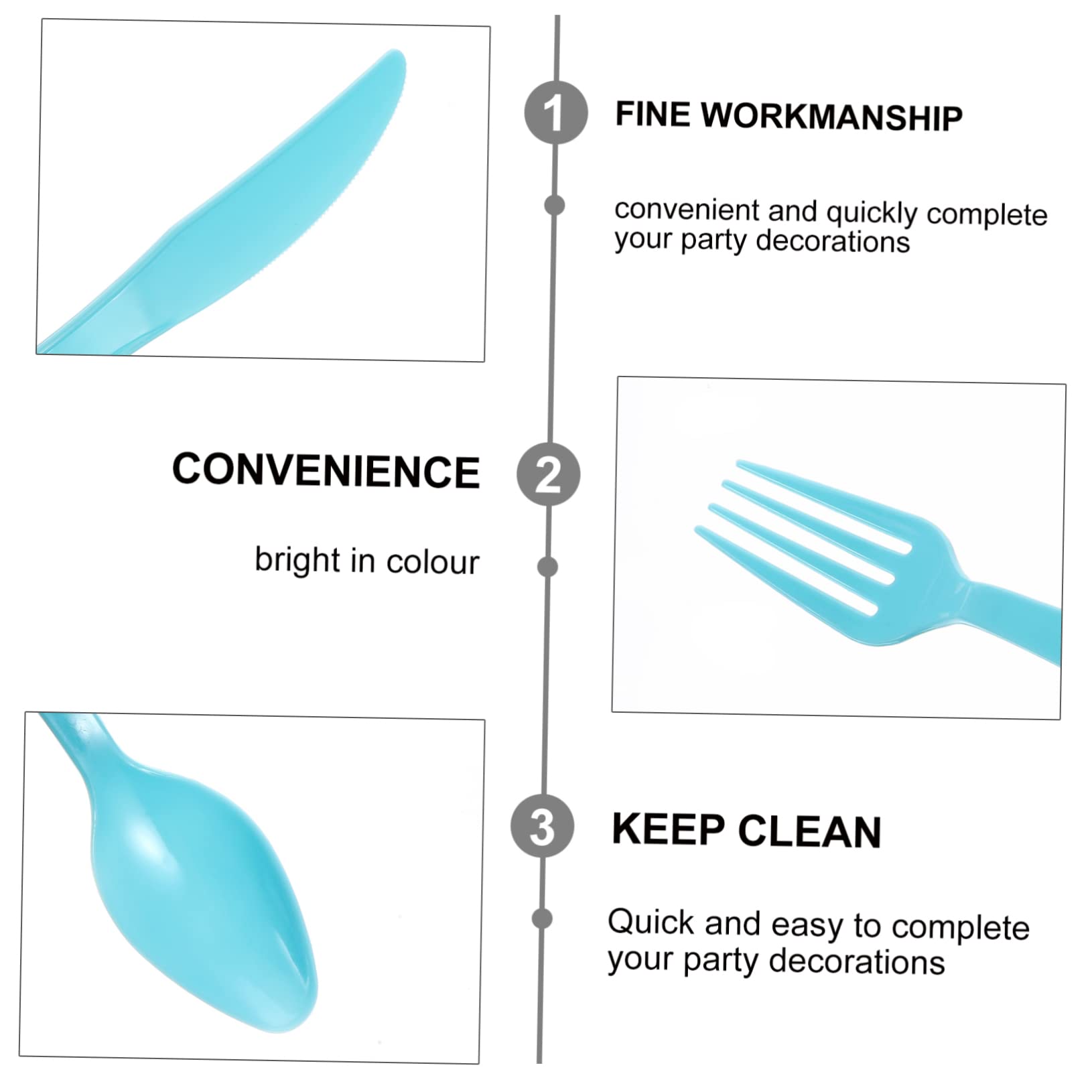 GOOHOCHY Disposable Tableware Set 16pc Cake Party Cutlery Plastic Forks Spoons for Wedding