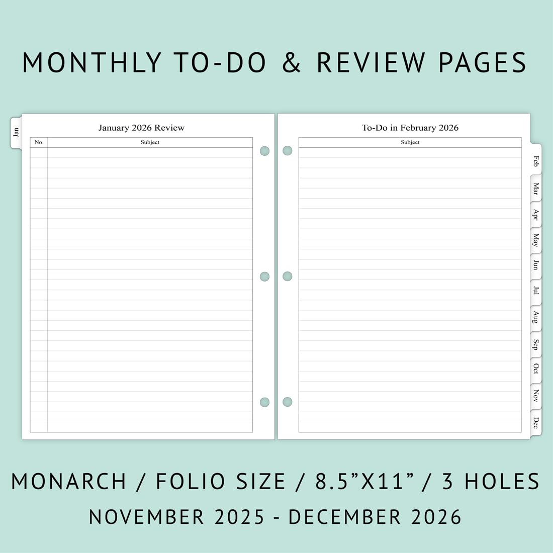 2026 Planner - 2026 Weekly Monthly Planner From Jan. 2026 - Dec. 2026 - View #3