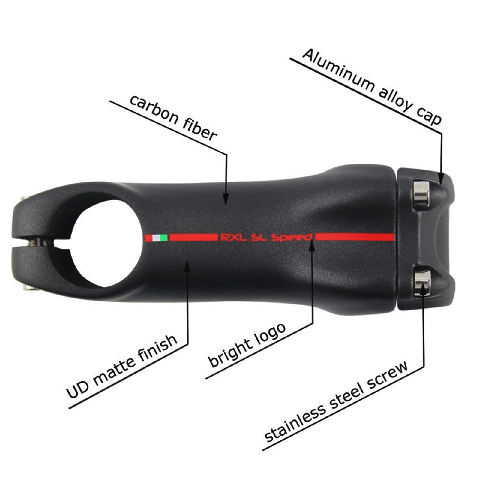 RXL SL Attacco Manubrio Carbonio Pipa Bici da Corsa Carbonio 6 Gradi Attacco Manubrio 80mm