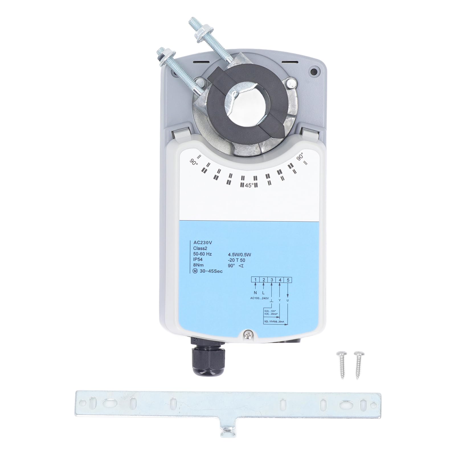 Actuador de Válvula de Aire Eléctrica, Motor sin Escobillas de CC, ángulo de Rotación Ajustable, Controlador de Válvula de Aire LFZ-08230-M, CA 230 V