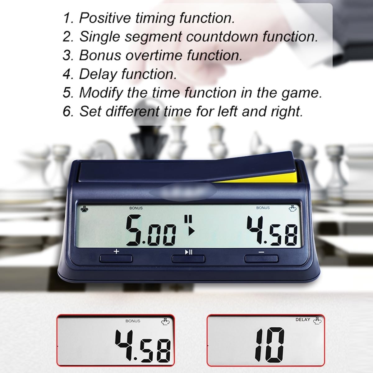 Temporizadores de cocina para cocinar, temporizador de cuenta regresiva, reloj de ajedrez digital con función de alarma para juego de mesa profesional