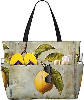 Lemon Fruit Print Anti-Sand Beach Tote Bag,Versatile And Stylish For All Your Adventures - SSIMOO