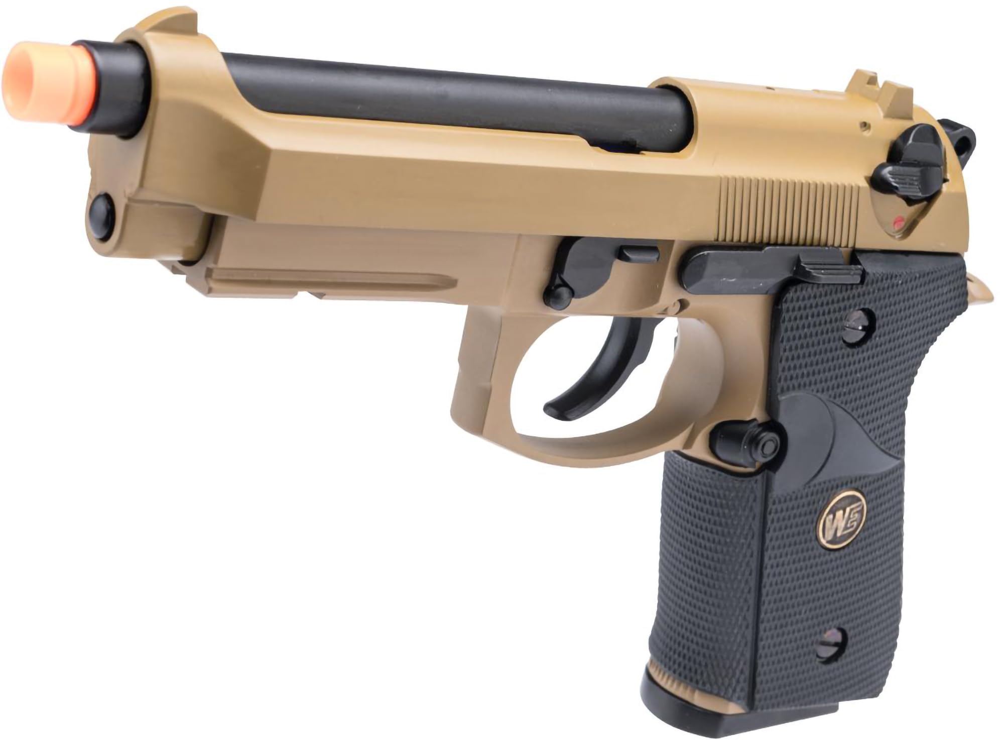 Evike Airsoft - WE-Tech M9A1 Metal Gas Blowback Airsoft Pistol (Color: Desert) - (PID: 33130)