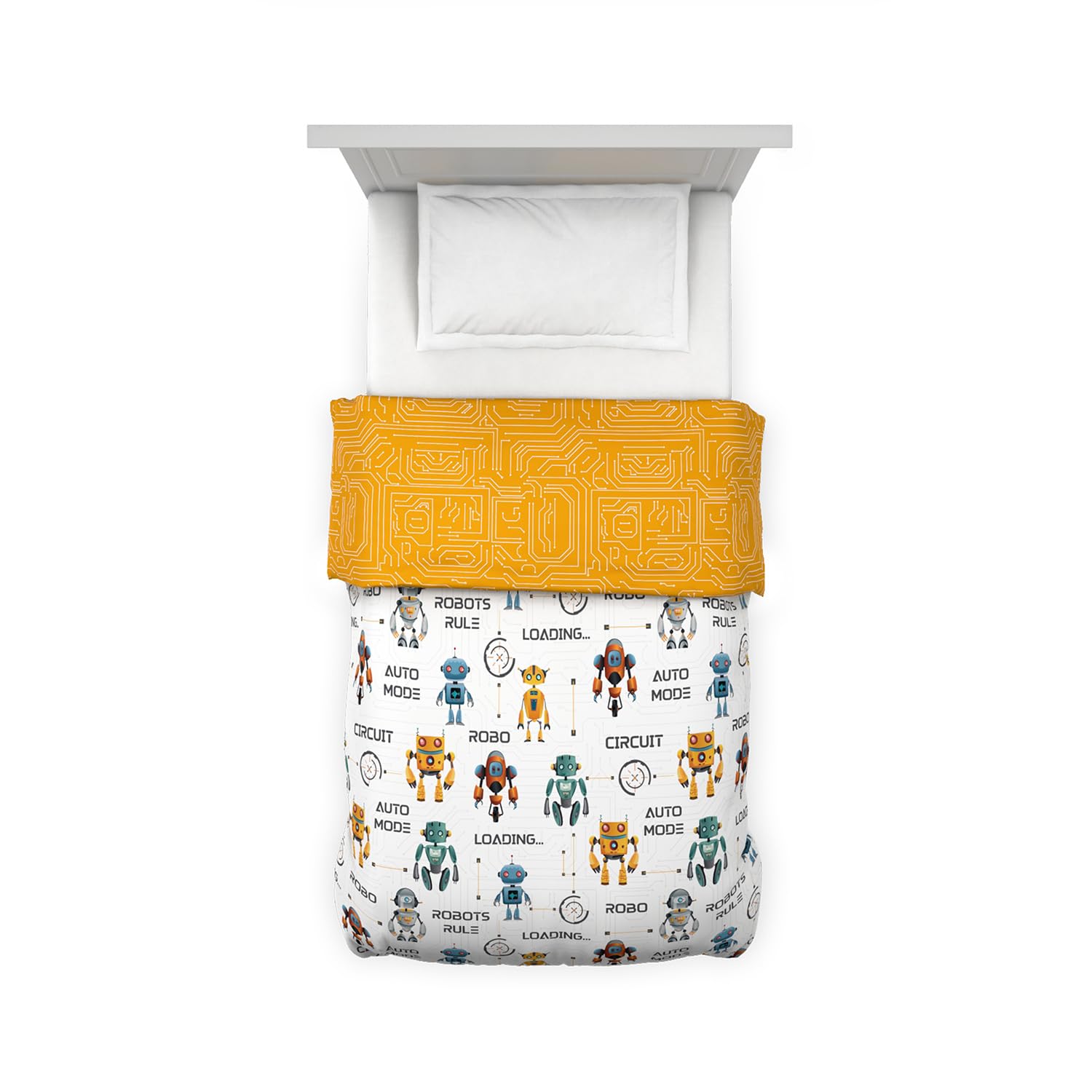 Ddecor - Pack of 1 Kids 100% Cotton Cartoon 150 TC Single Reversible Dohar - White 1