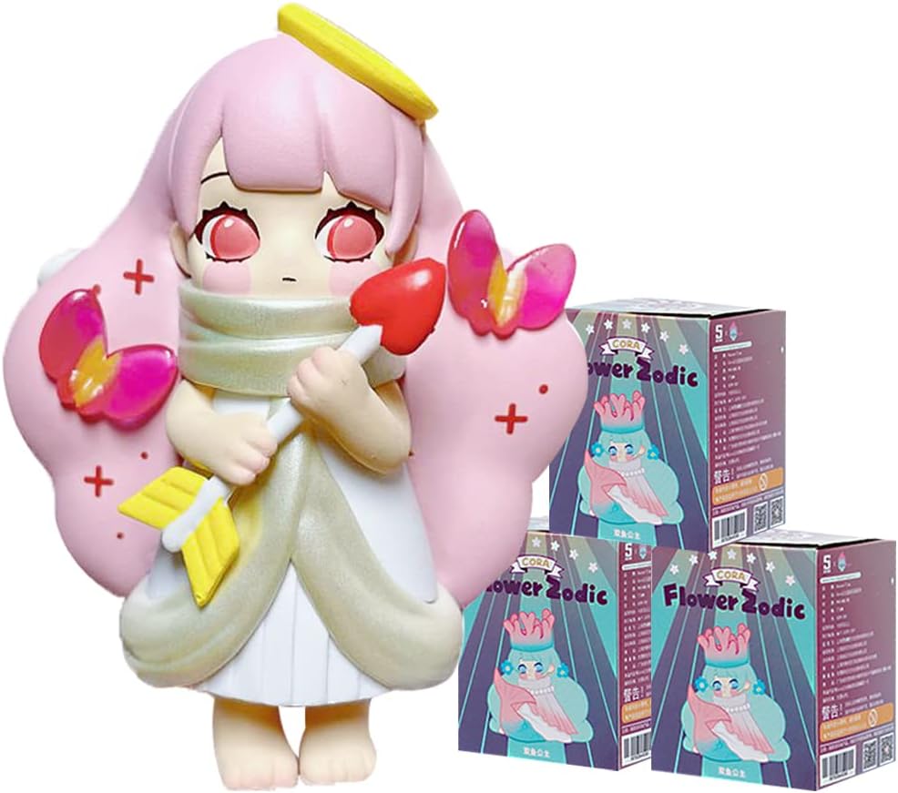 CORA Princess Flower Zodic Series Box Toys Blind Box Cute Collectible Action Figures Model Birthday Surprise Random Blind Bags Room Desktop Decoration (3 Pack)