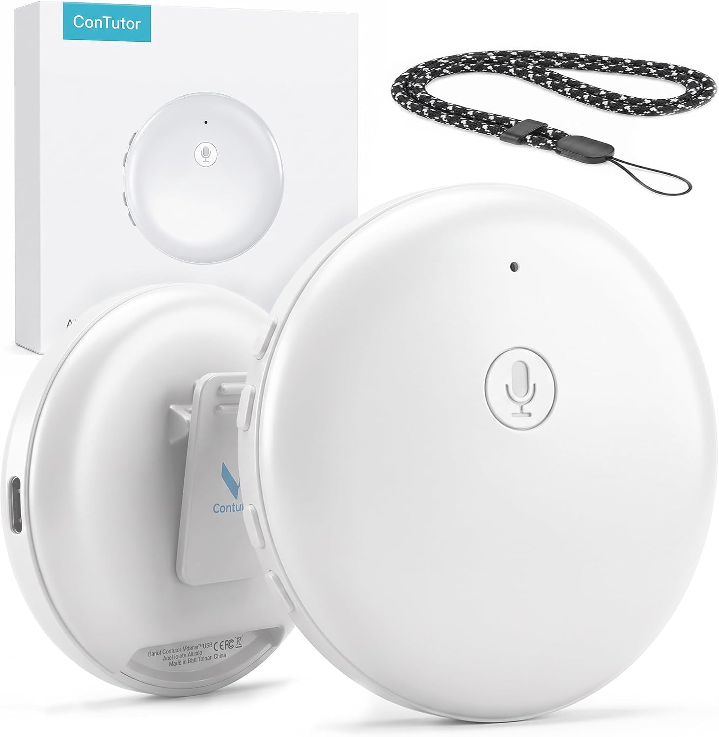 AI Translator language translator device Spanish English Practice Companion – Supports 165 Languages，Tu compañero para practicar español e inglés,travel essentials traductor de idiomas portatil，white