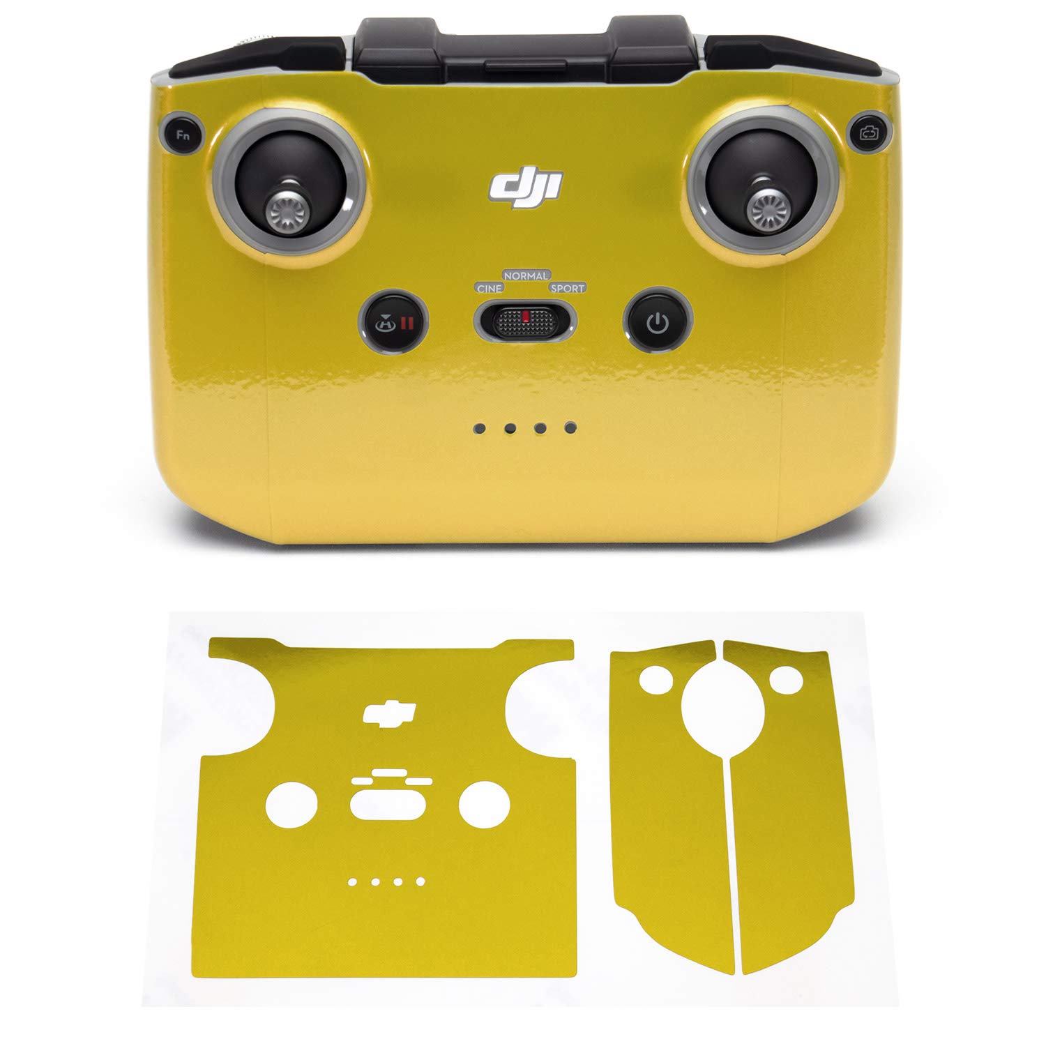 Wrapgrade Skin Sticker Set Compatible with DJI Mini 2 | Remote Controller (LIMONCINO YELLOW)