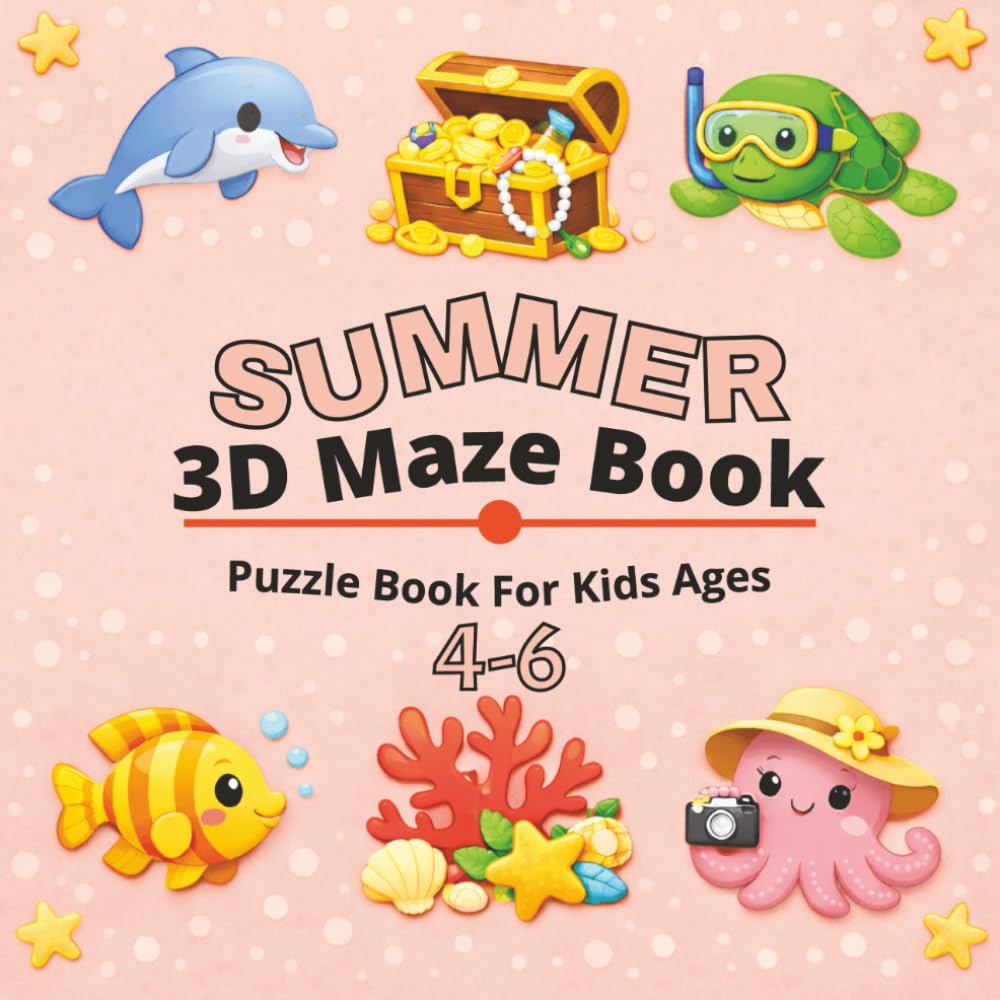 Summer 3D Maze Book for Kids Ages 4–6: Fun and Engaging Summer-Themed 3D Mazes for Growing Minds