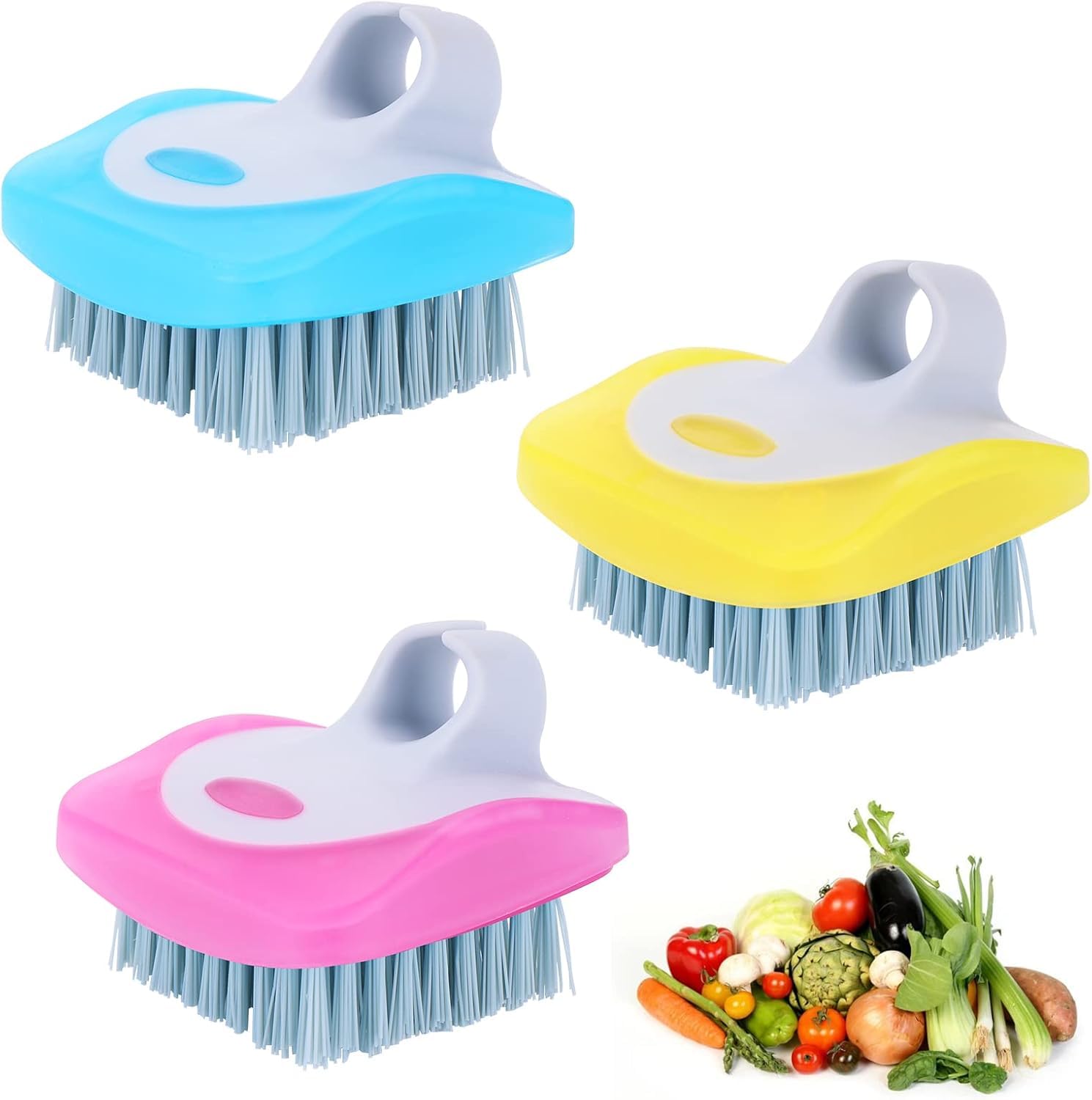 1 Pcs Vegetable Fruit Kitchen Cleaning Brushes Hand Wash Brushes Flexible Veggie Brushes for Carrot Potato Fruit to Mud Cleaning Brush Cleaning Tool Color May Very-image-11