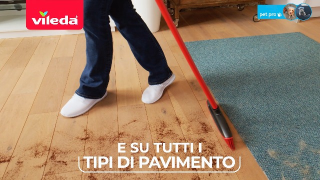Scopa Vileda Pet Pro Per Peli Animali - Rimuove Peli Da Pavimenti E Tappeti, Setole Angolate Per Angoli, Facile Da Pulire - Foto 5