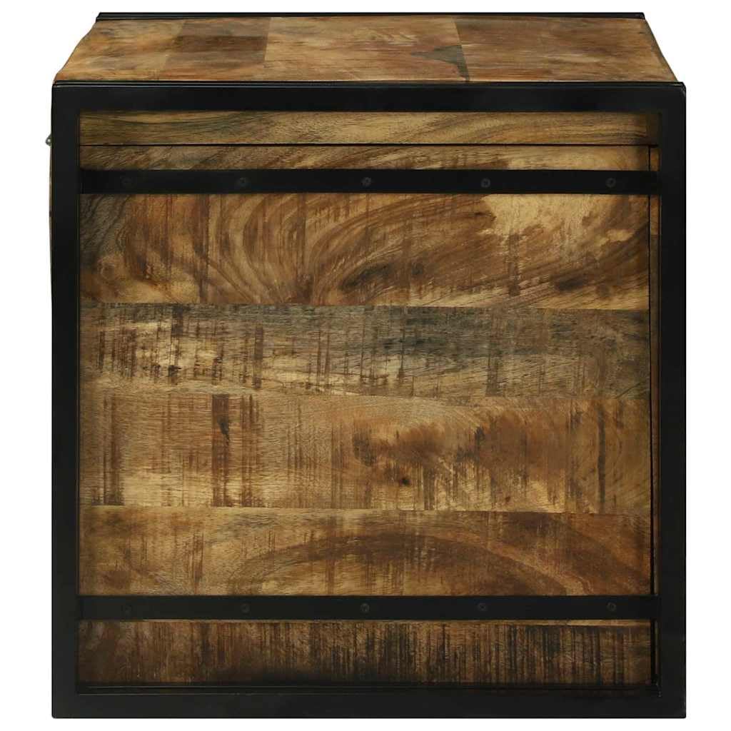 Caja de almacenamiento de 80 x 50 x 50 cm Baúl de madera de mango y hierro