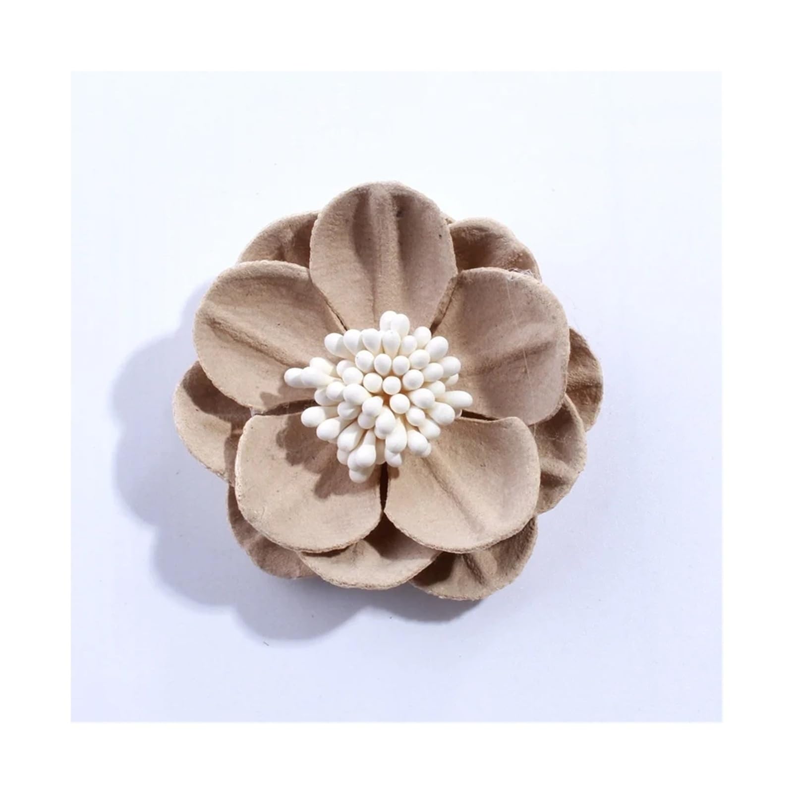 KiddiBubzi 10PCS 5CM Artificial Felt Fabric Flowers With Stamen For Wedding Invitation Chic Fake Flower For Home Dress Decoration(Color2)