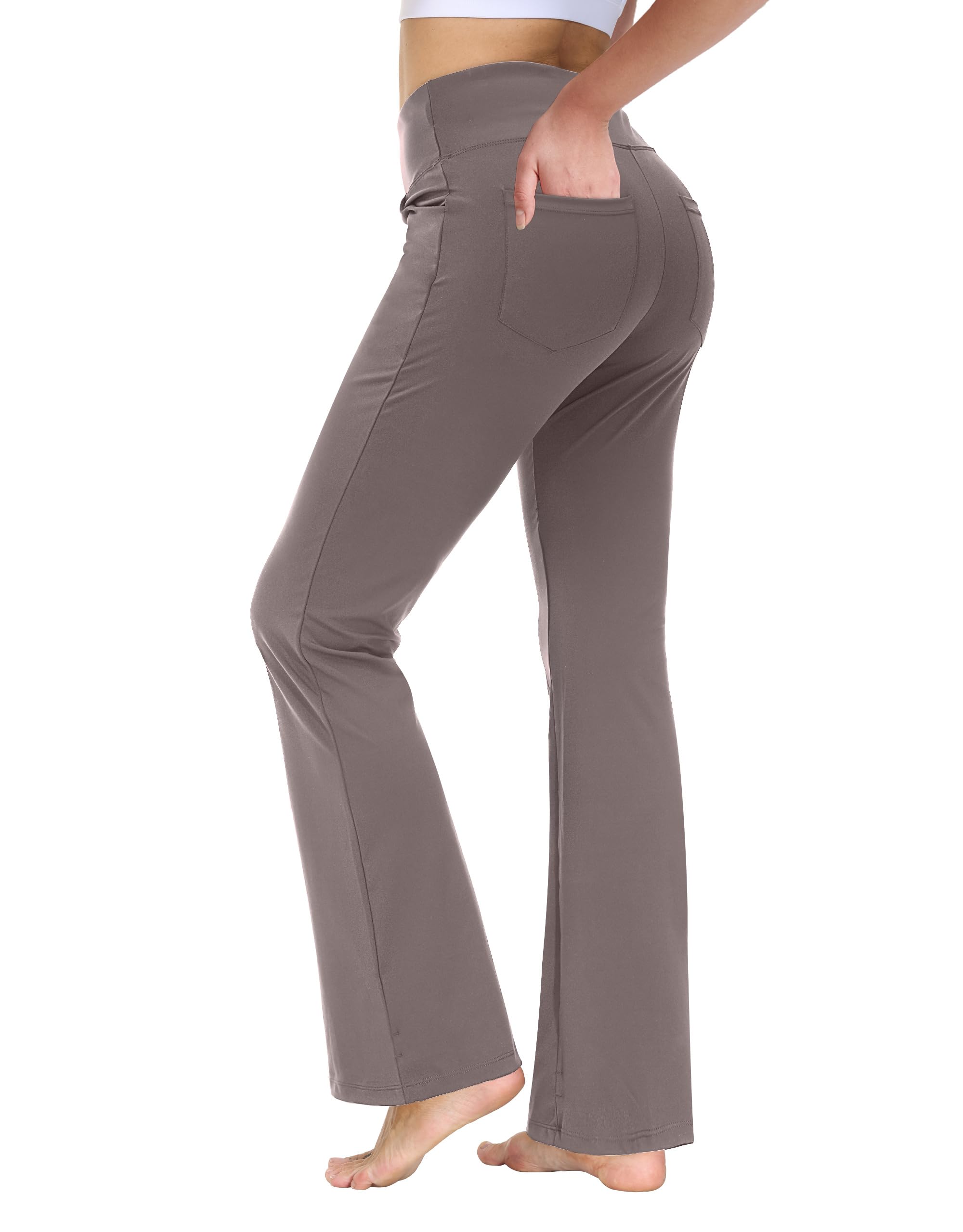 nuveti 29"/31"/33"/35"/37'' High Waist Workout Bootleg Yoga Pants Tummy Control 4 Pocket Workout Yoga Pants Flare Leggings