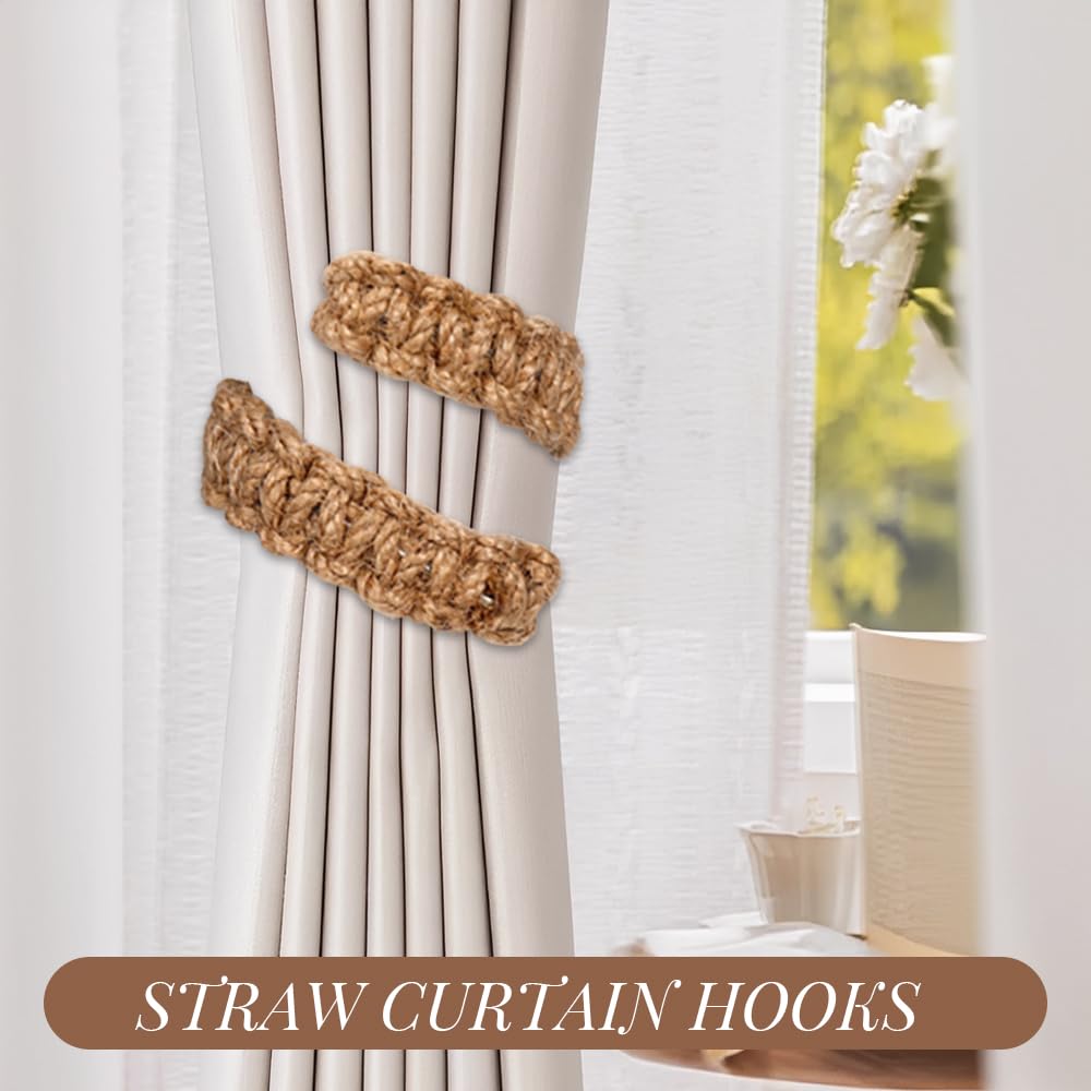 Embrasses De Rideaux Bohèmes | Embrasses De Rideaux Artificielles à Fleurs - Clips Décoratifs Flexibles Sans Perforation Pour La Maison, La Chambre à Coucher, Le Salon