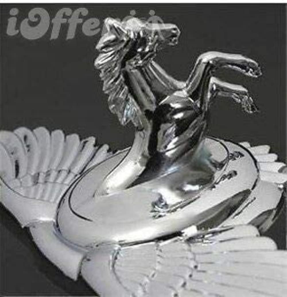 Car Chrome Zinc Alloy Hood Ornament Badge Emblem Pegasus Flight Horse
