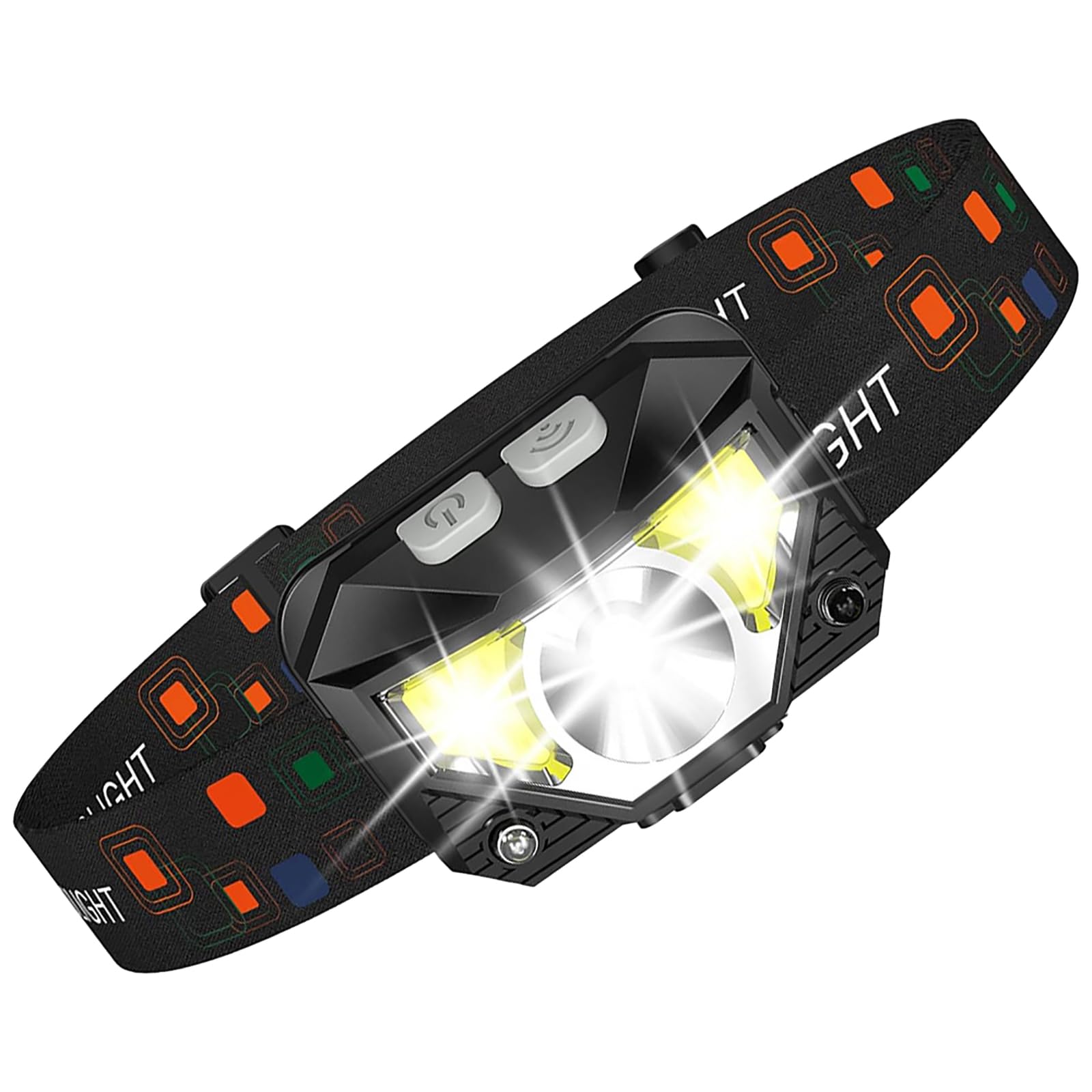 Superhelle Stirnlampe, batteriebetriebene LED-Stirnlampe mit 8 Lichtmodi, wasserdicht, leicht, für Camping, Outdoor, Laufen, Wandern und Notfälle