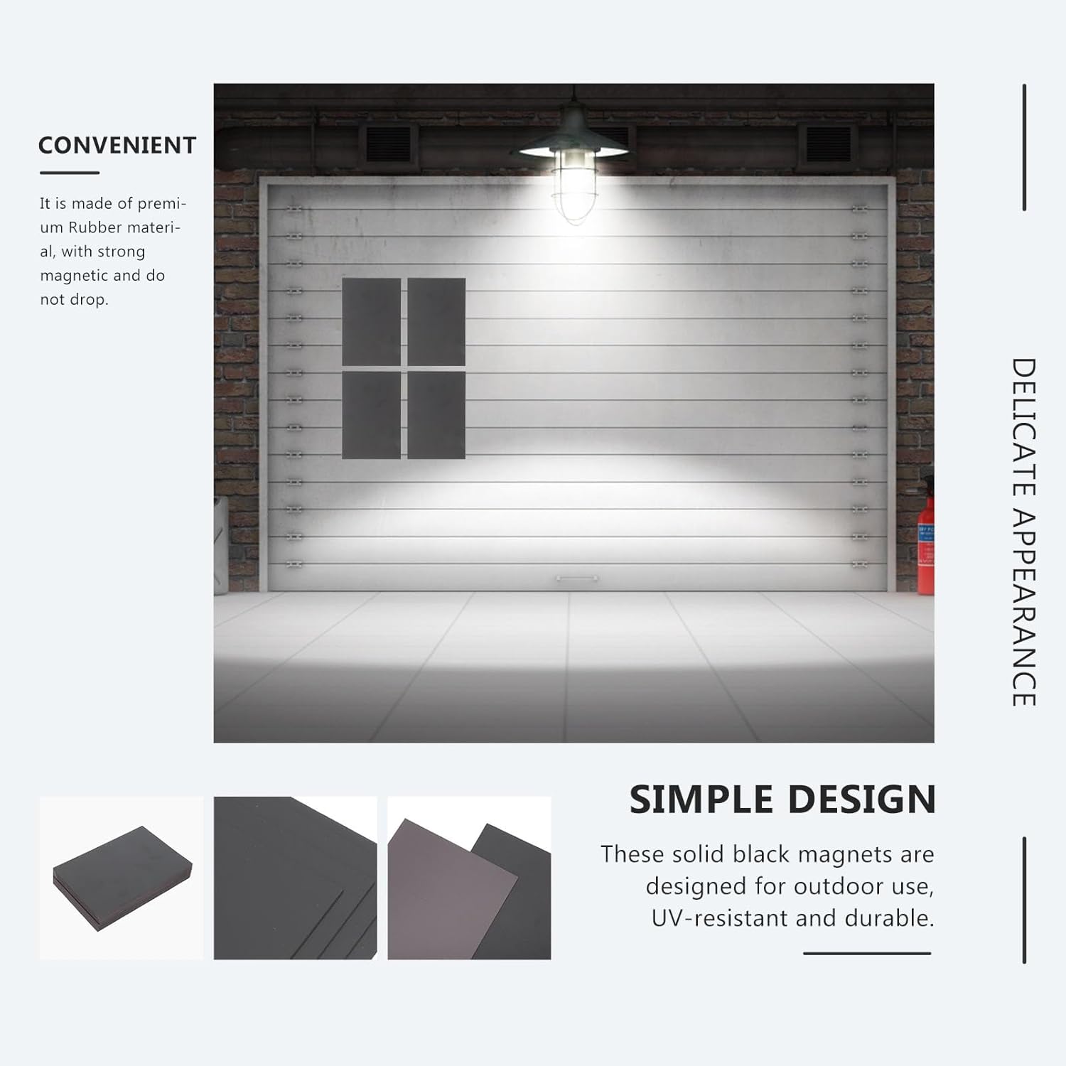 POPETPOP 32pcs Faux Magnetic Windows Kit Magnetic Panels for Garage Doors Easy Installation Outdoor Design Enhance for Garage Doors