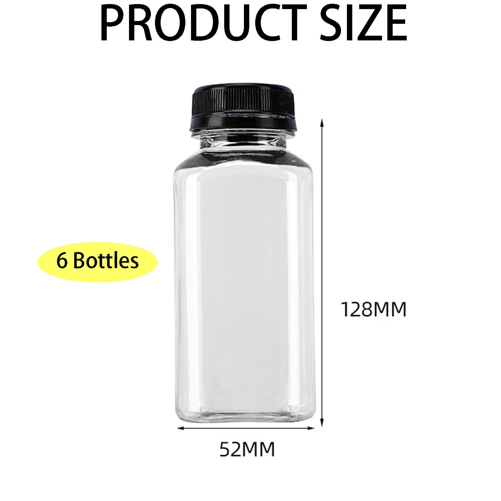 QXCFTW 6 PCS Juice Bottles,250ml Plastic Bottles, Plastic With Lids - Image 2