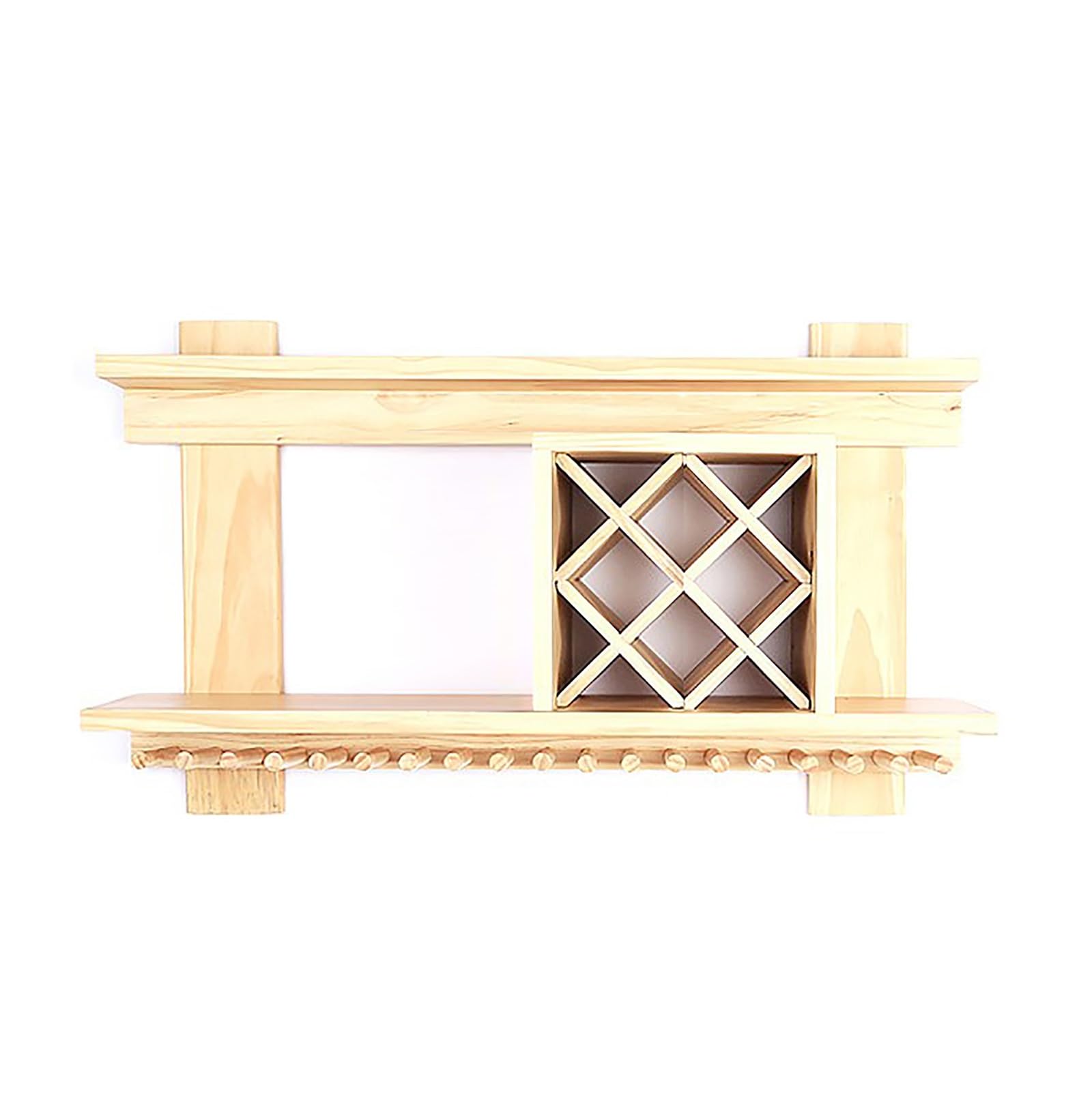 Stockage du vin mural en bois blanc avec présentoir bouteilles pour salon